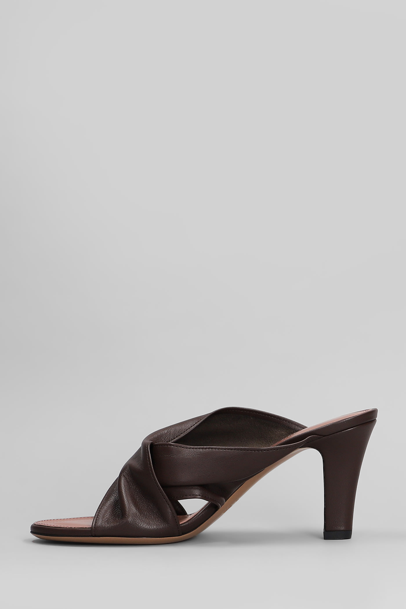 Paris Texas Maria Mule 75 Slipper-mule In Brown Leather In Brown