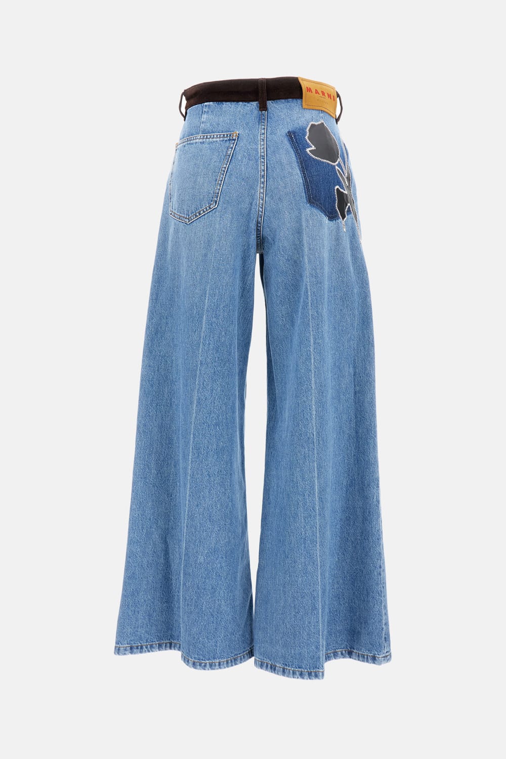 Marni 5-pocket Denim Trousers Contrast Waistband In Blue