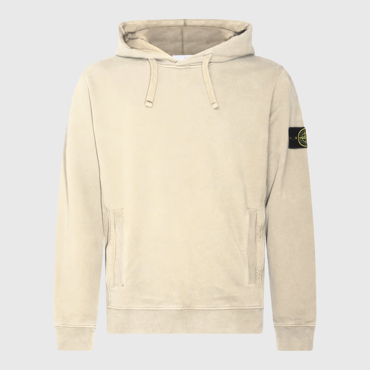 Shop Stone Island White Cotton Sweatshirt In Plaster