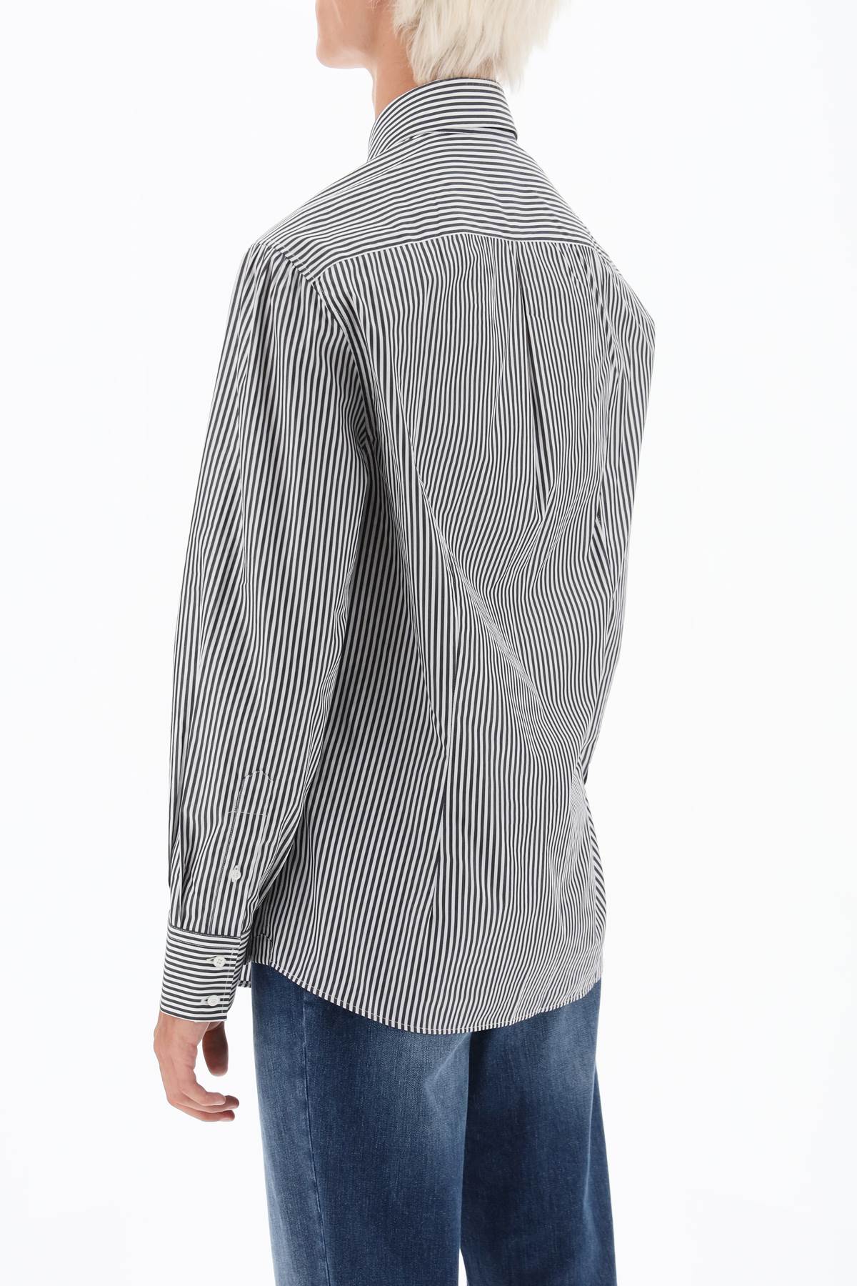 Shop Brunello Cucinelli Spread Collar Slim Fit Shirt In Grey