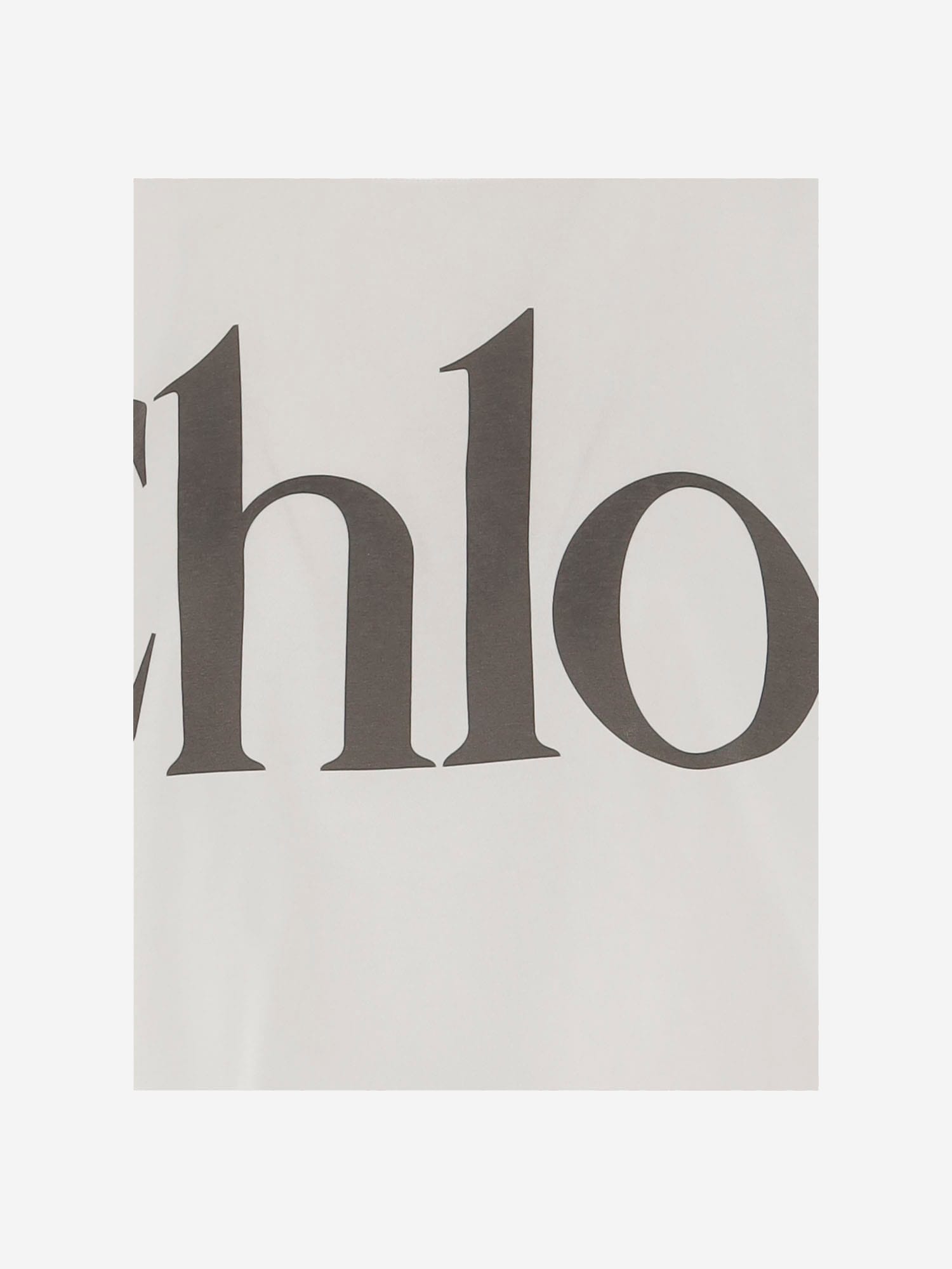 Chloé Logo Print Cropped T-shirt In White