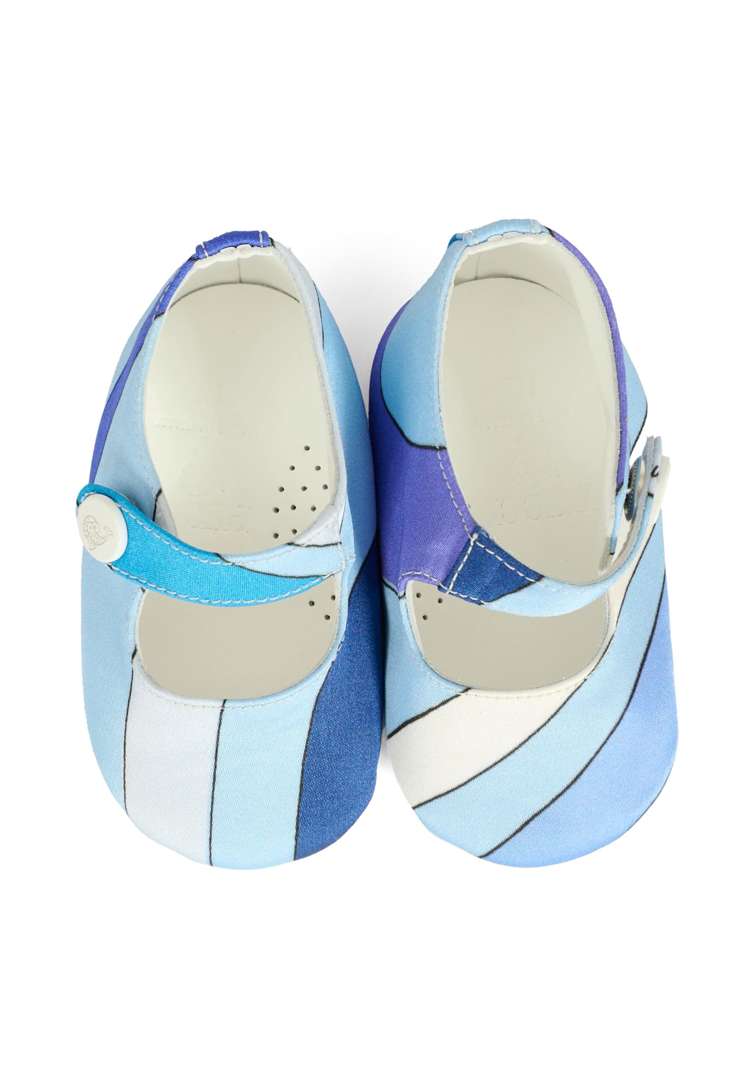 Pucci Blue Ballet Flats For Baby Girl With Print In Blue