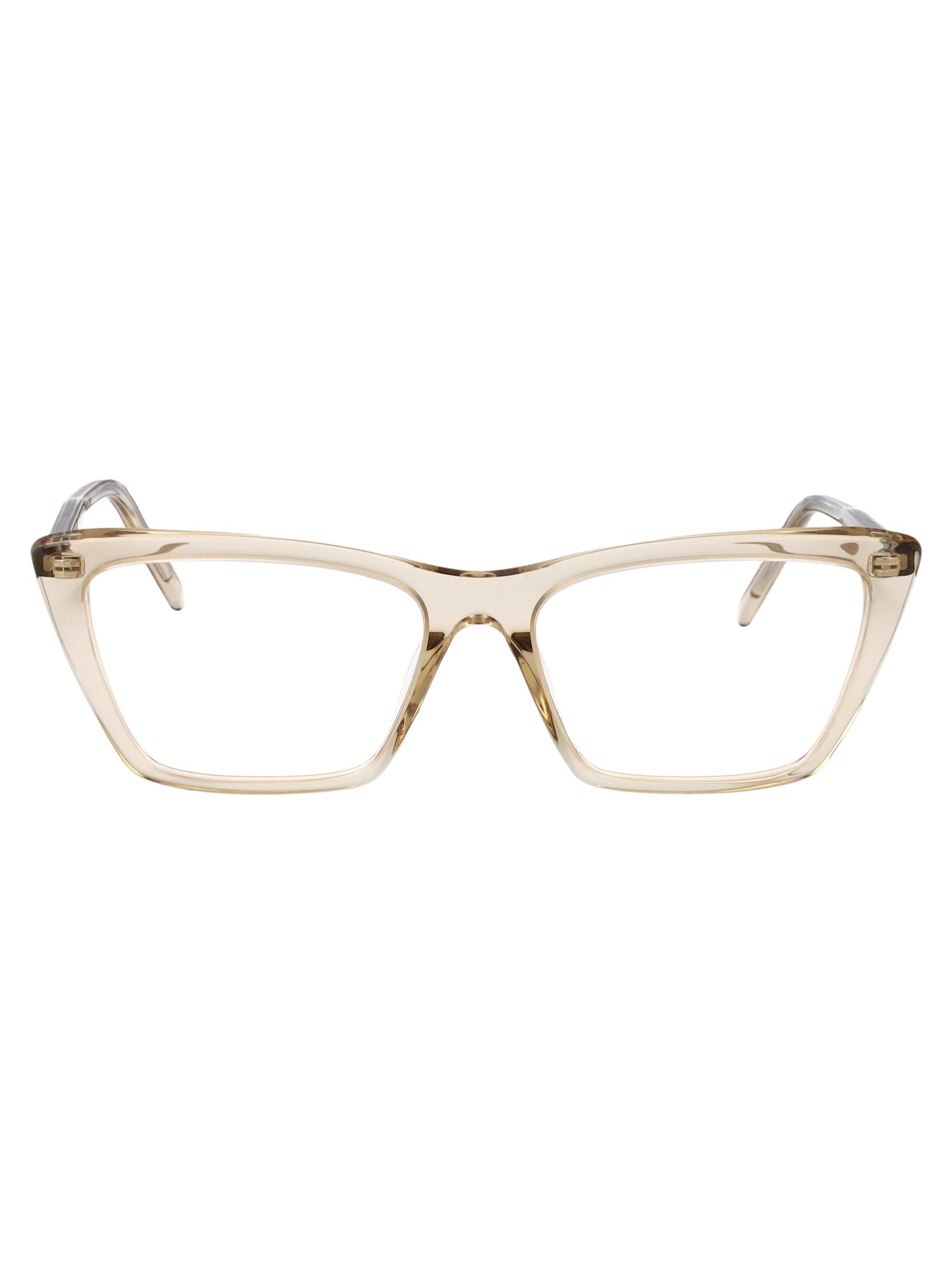 Saint Laurent Yellow-yellow-transparent Recycled Acetate Glasses In Neutral