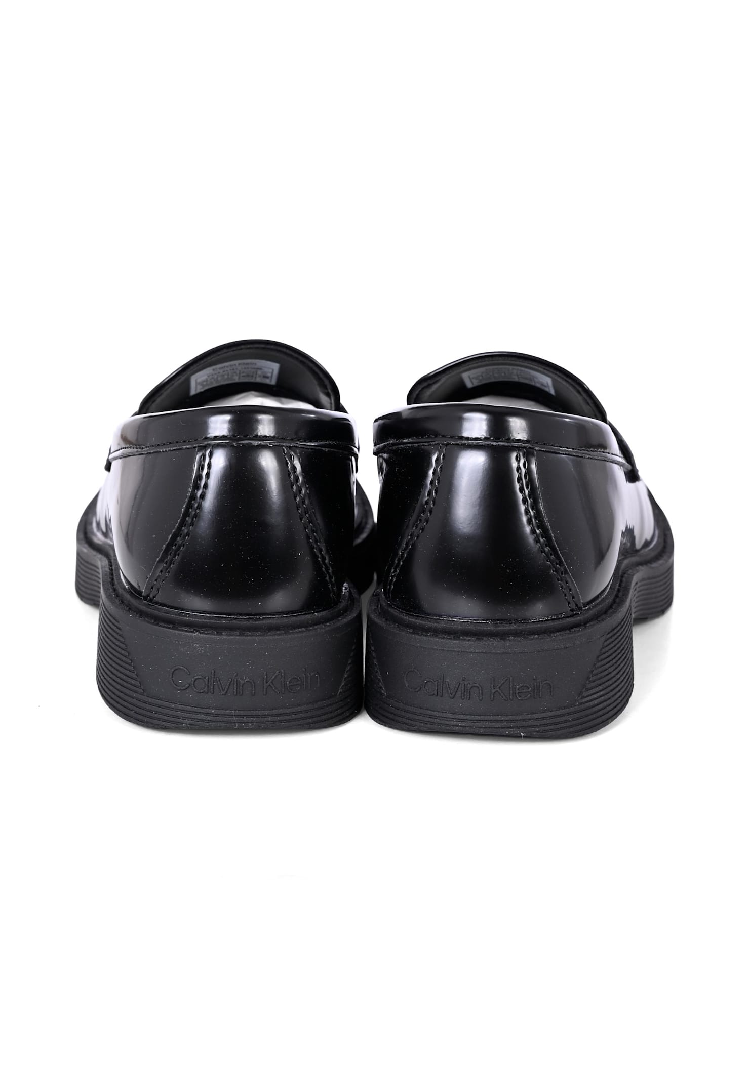 Calvin Klein Black Moccasins For Kids With Logo In Black