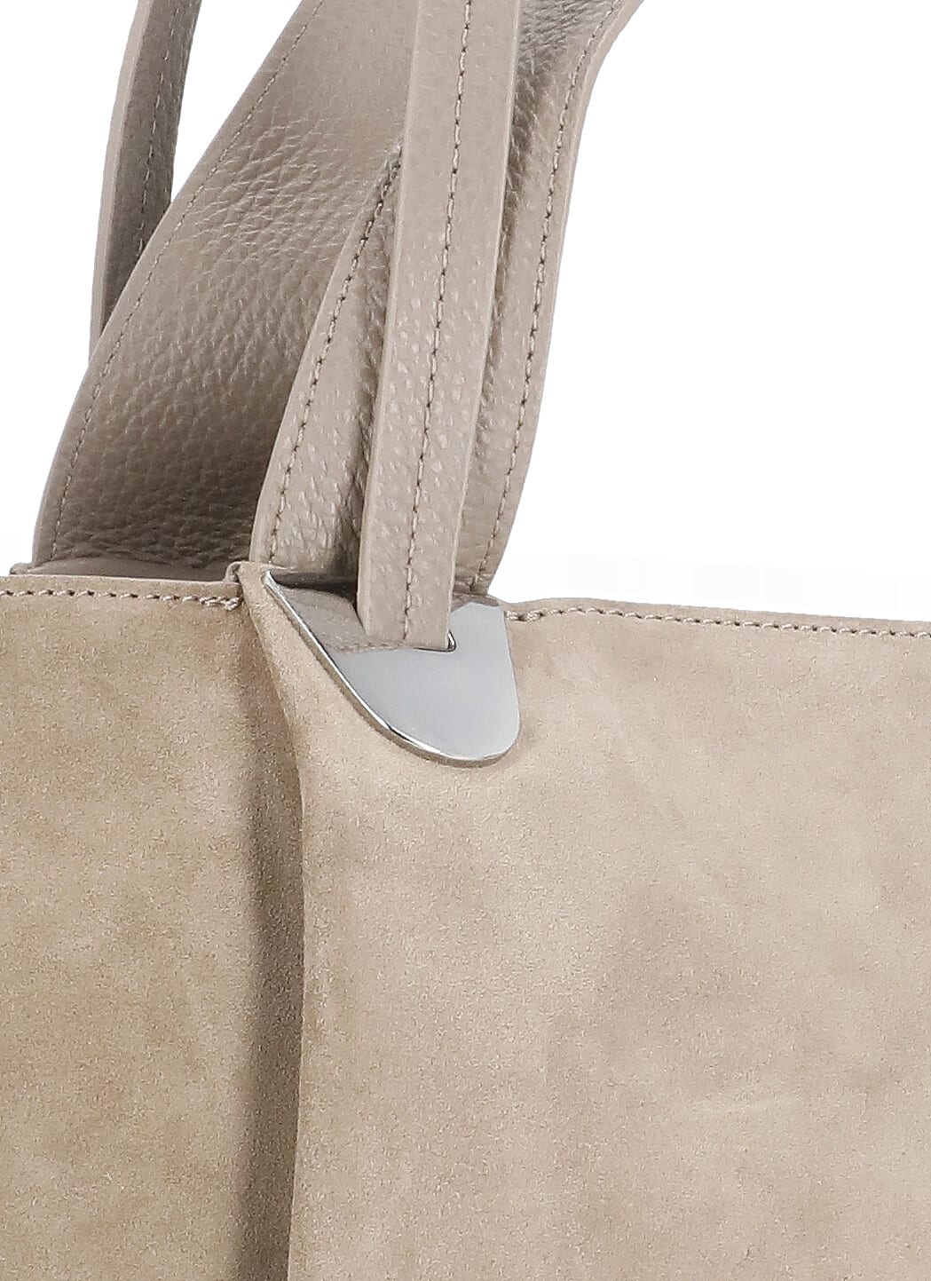 Shop Coccinelle Oliver Suede Bag In Beige