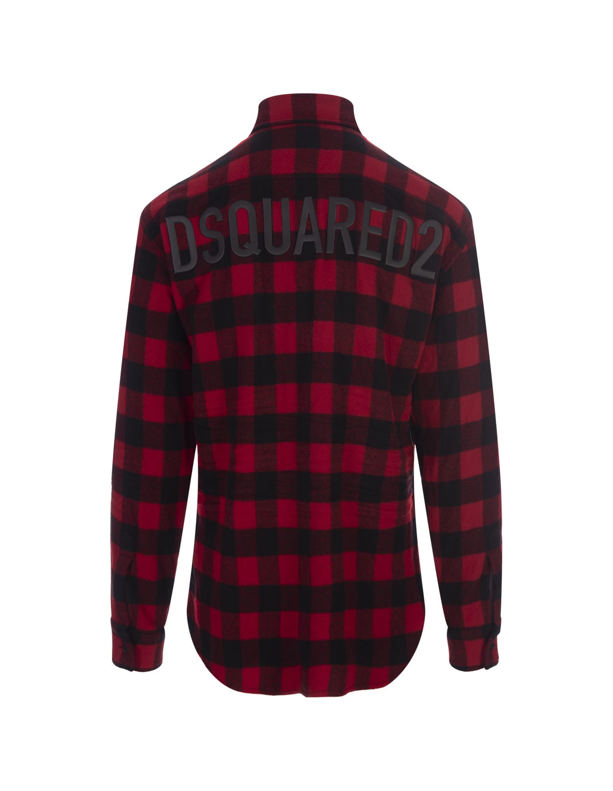 Shop Dsquared2 Big Logo Canadian Relaxed Dan Shirt In Rosso/nero