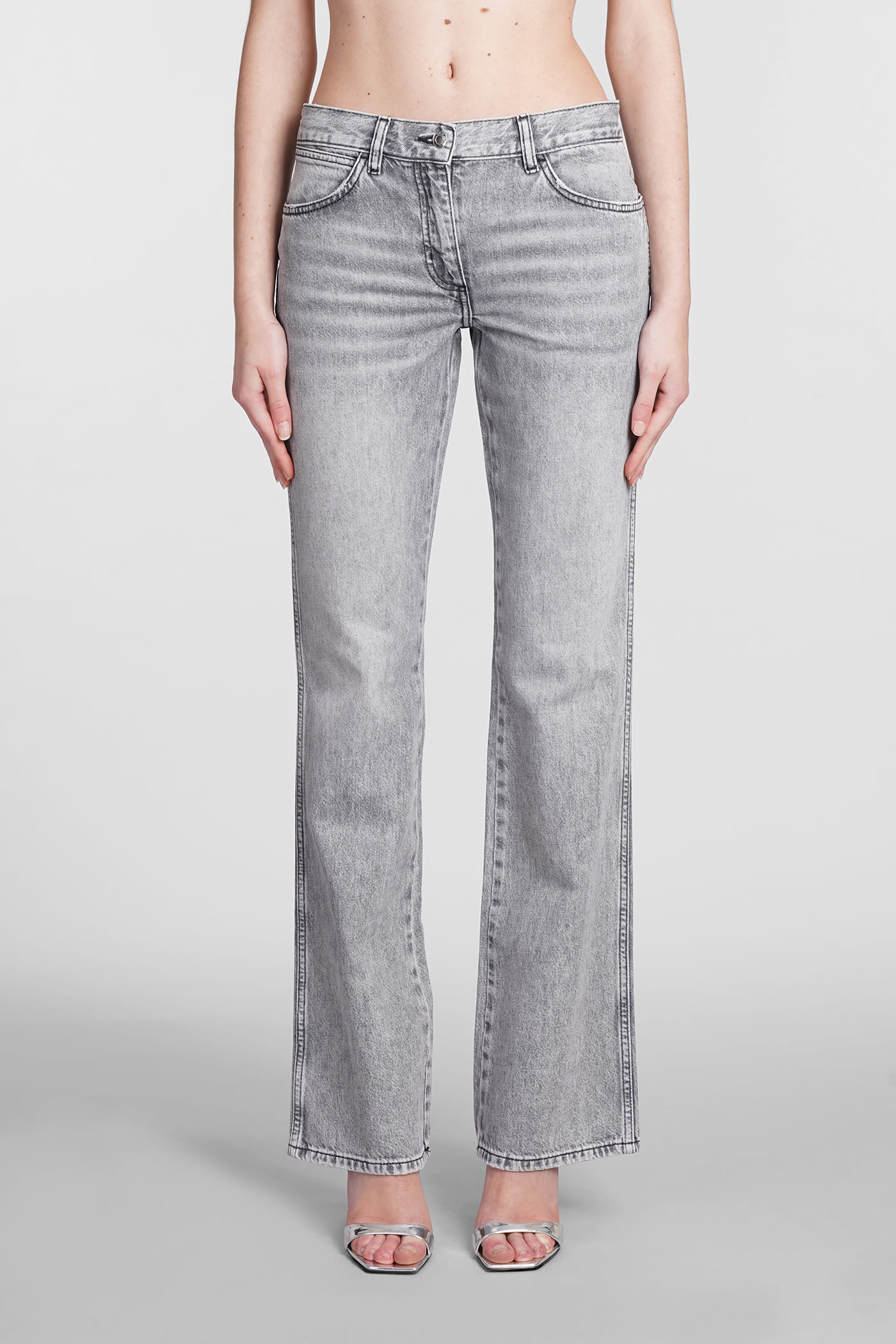 Shop Iro Barni Jeans In Grey Cotton In Grigio