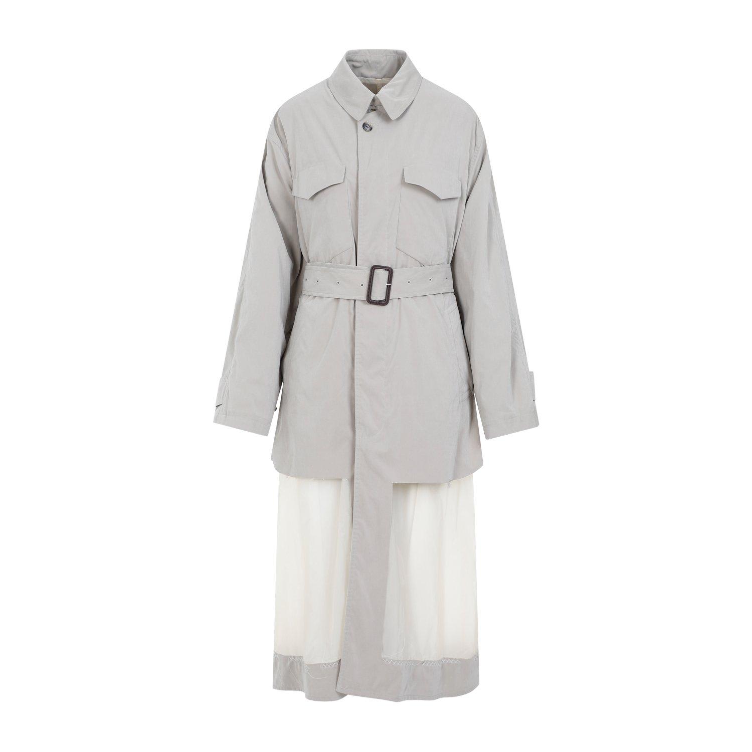 Shop Maison Margiela Belted-waist Reversible Trench Coat In Green