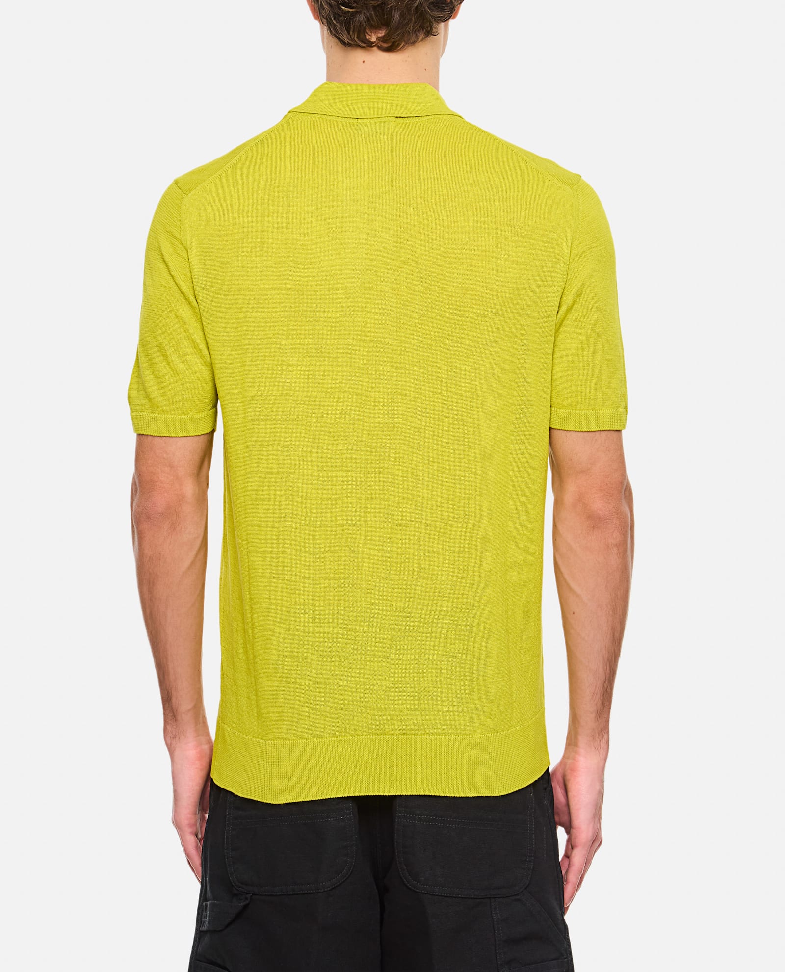Drumohr Classic Knit Polo Shirt With Pointed Collar In Yellow
