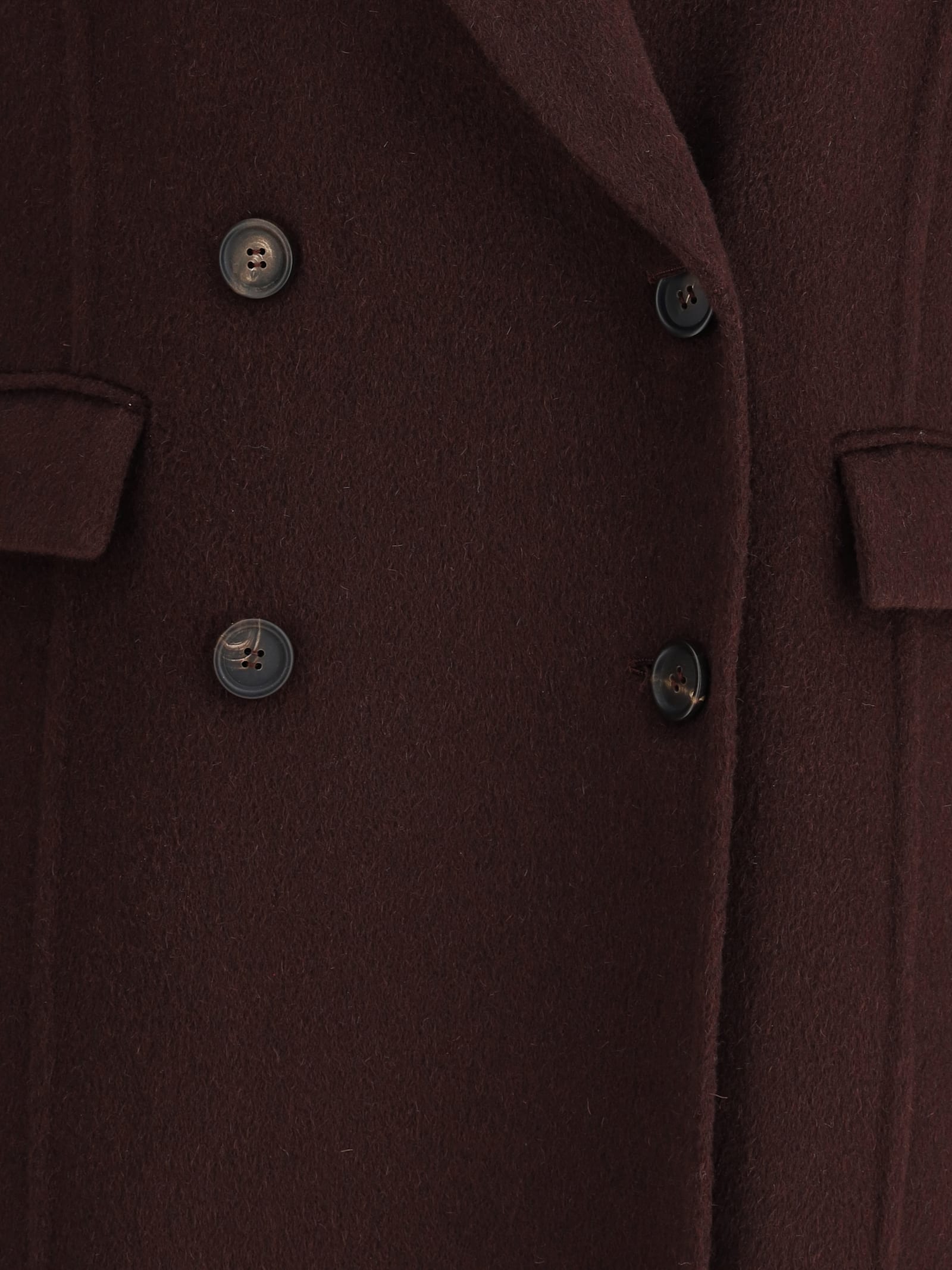Brunello Cucinelli Double-breasted Coat With Peaked Lapels And Button Detailing