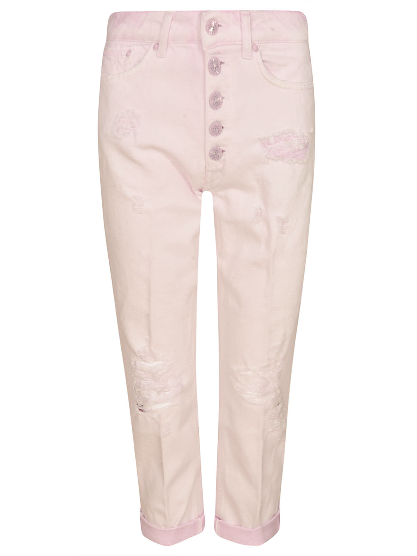 Shop Dondup Buttoned Cropped Jeans