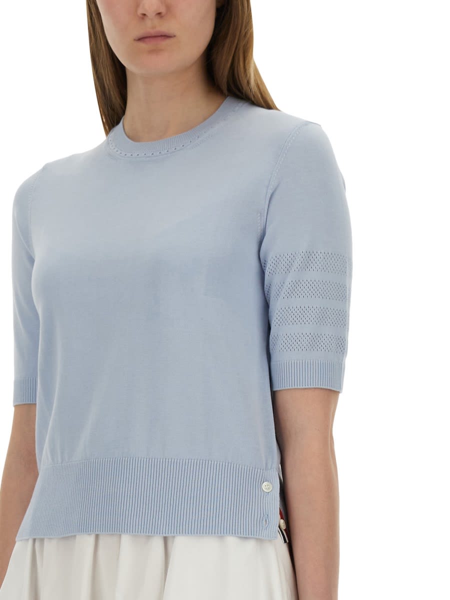 Thom Browne Women's 4bar Knitted Tshirt In Blue
