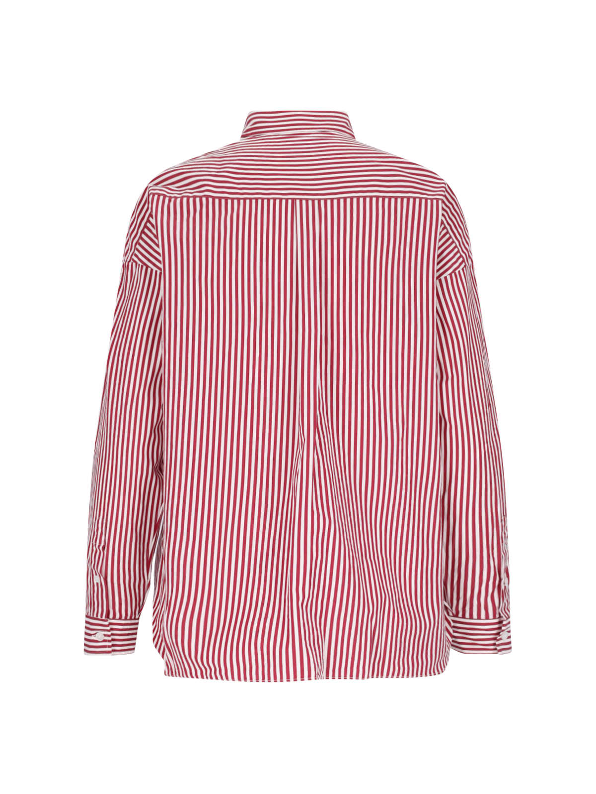 Shop Finamore Grace Striped Shirt In Red