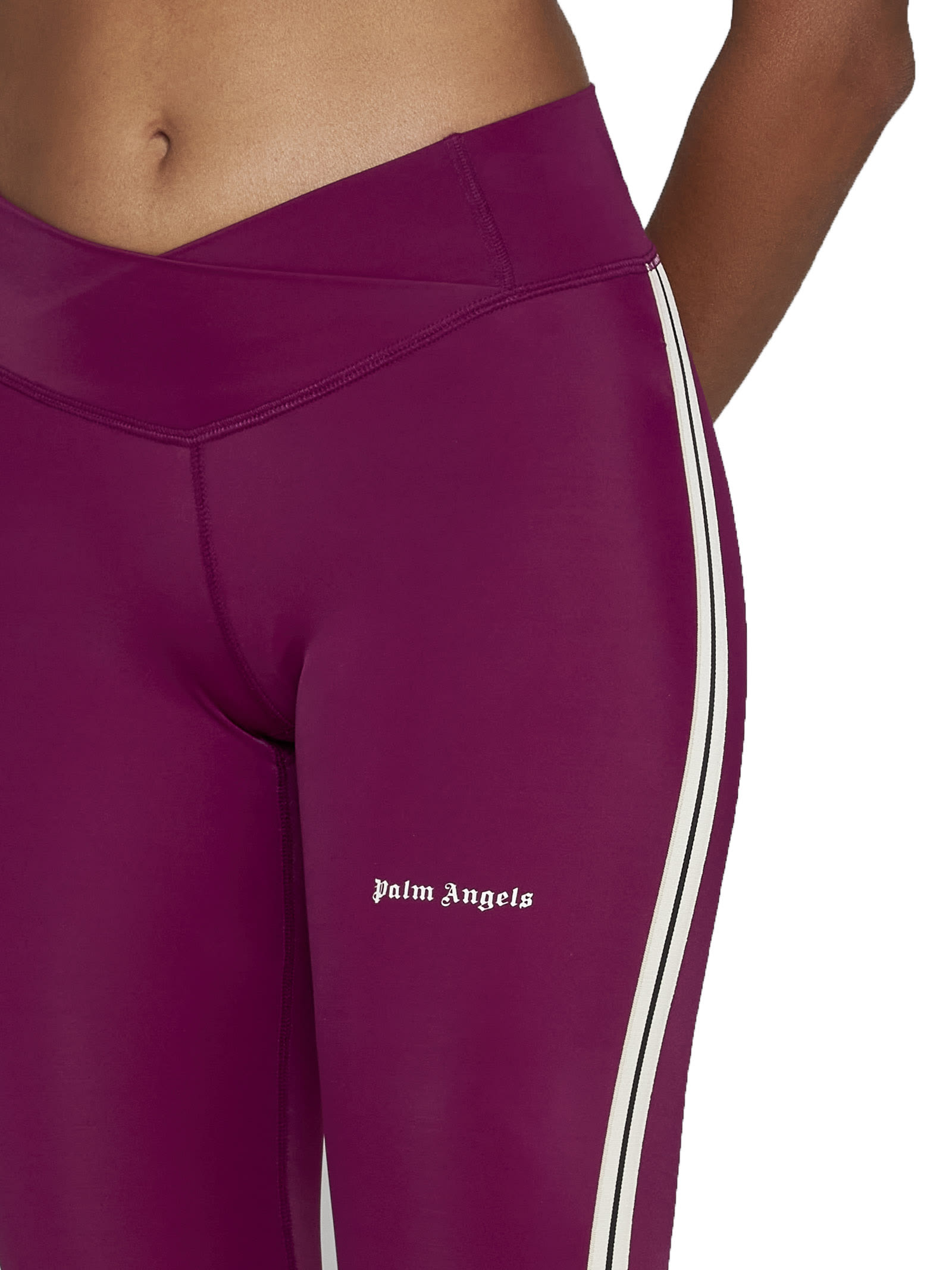Shop Palm Angels Pants In Burgundy
