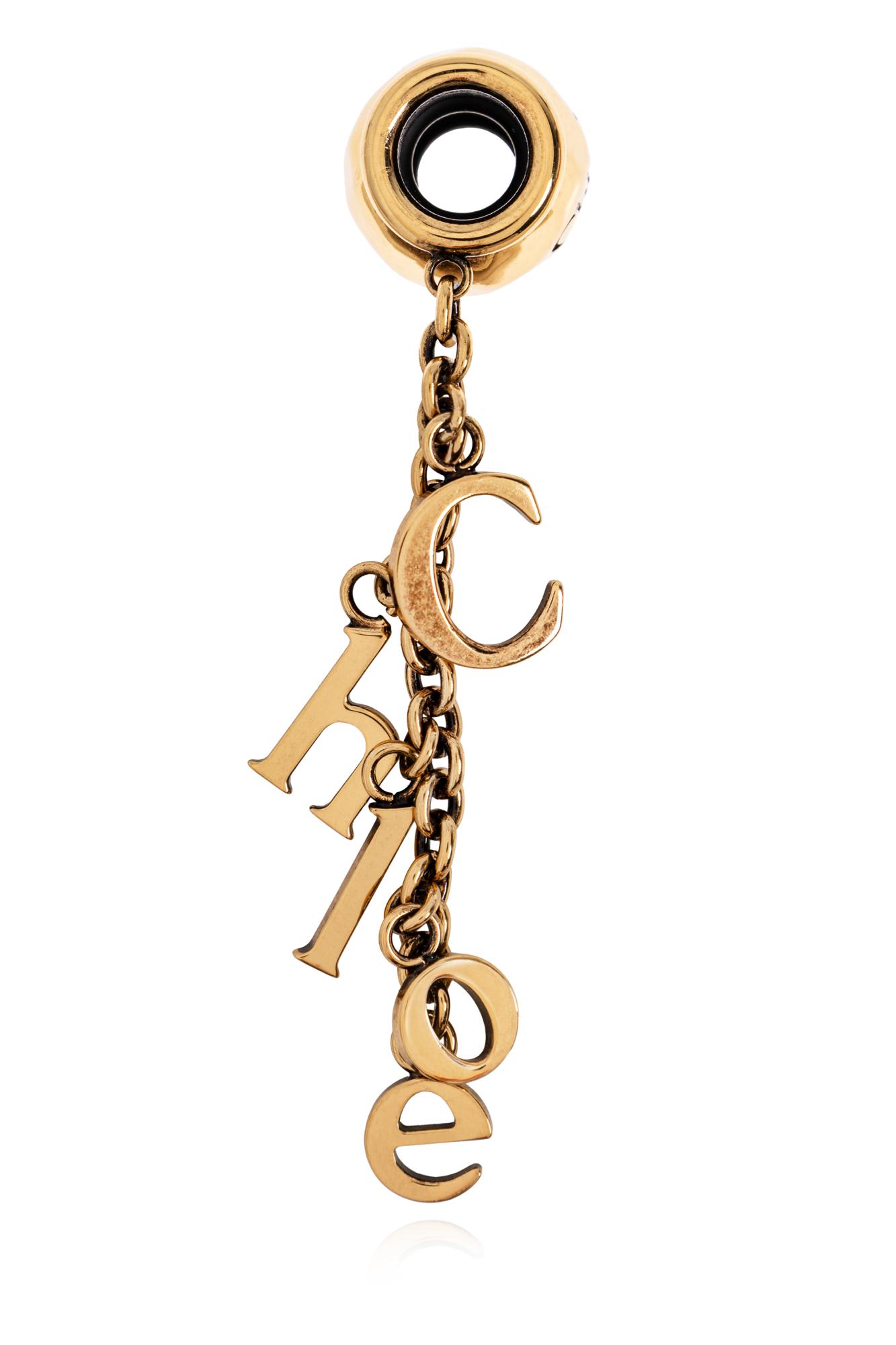 Chloé Sphere Logo-letters Dice Bracelet Charm In Gold