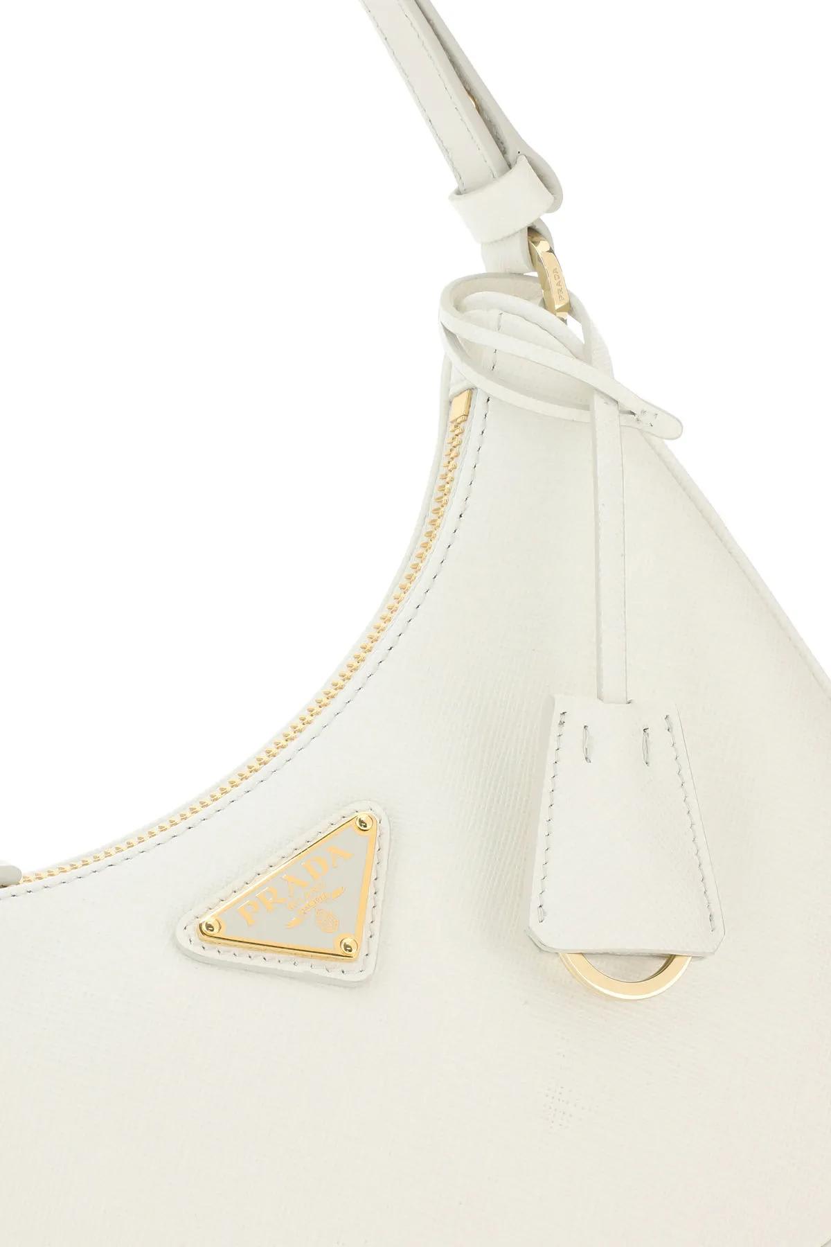 Shop Prada White Leather Shoulder Bag