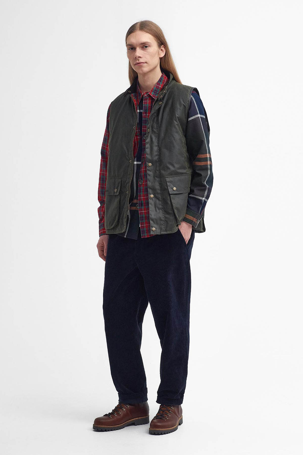 Baracuta Men's Barbour Xwaxed Oversized Vest Jacket In Archive Olive