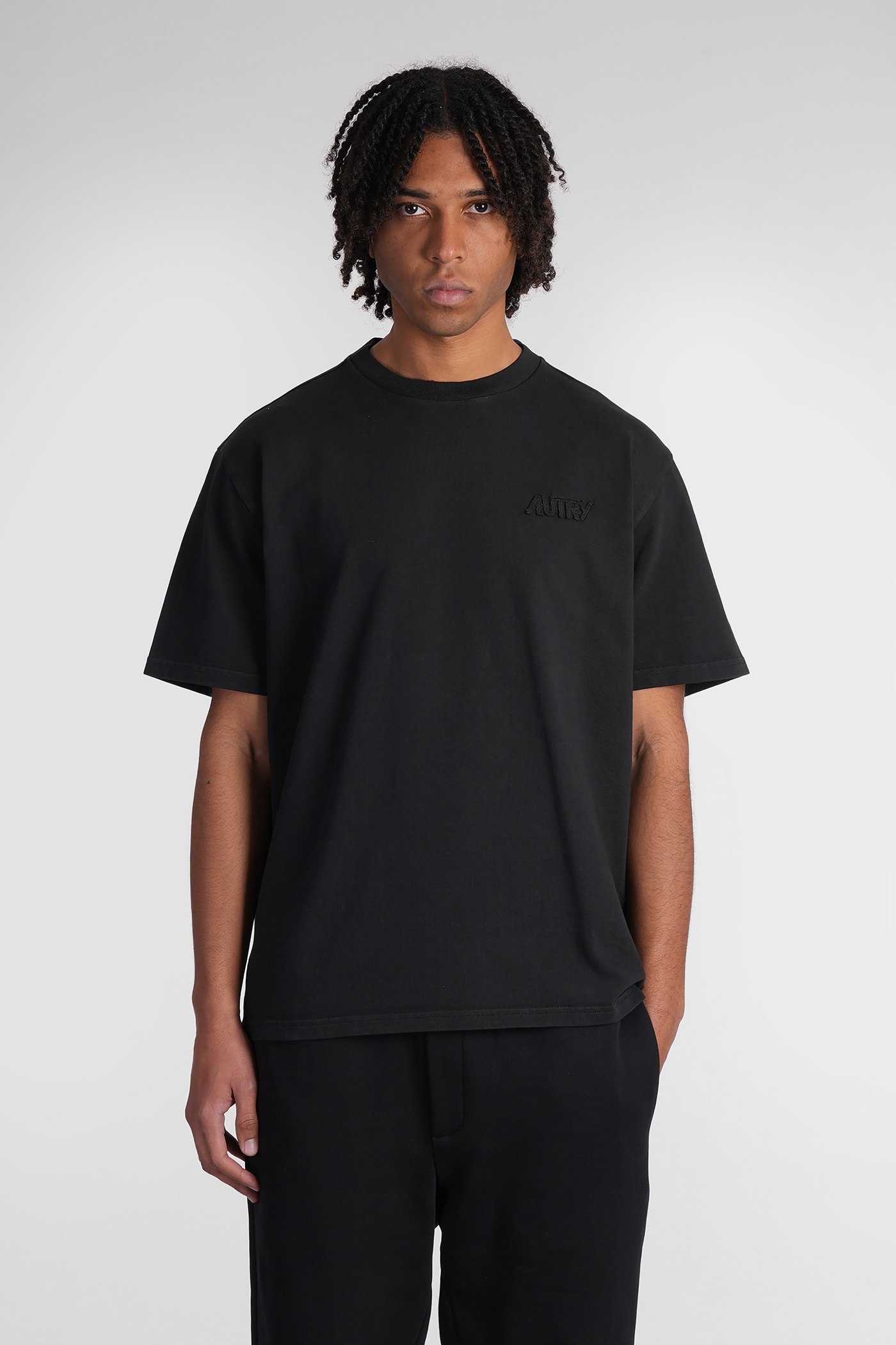 T-shirt In Black Cotton