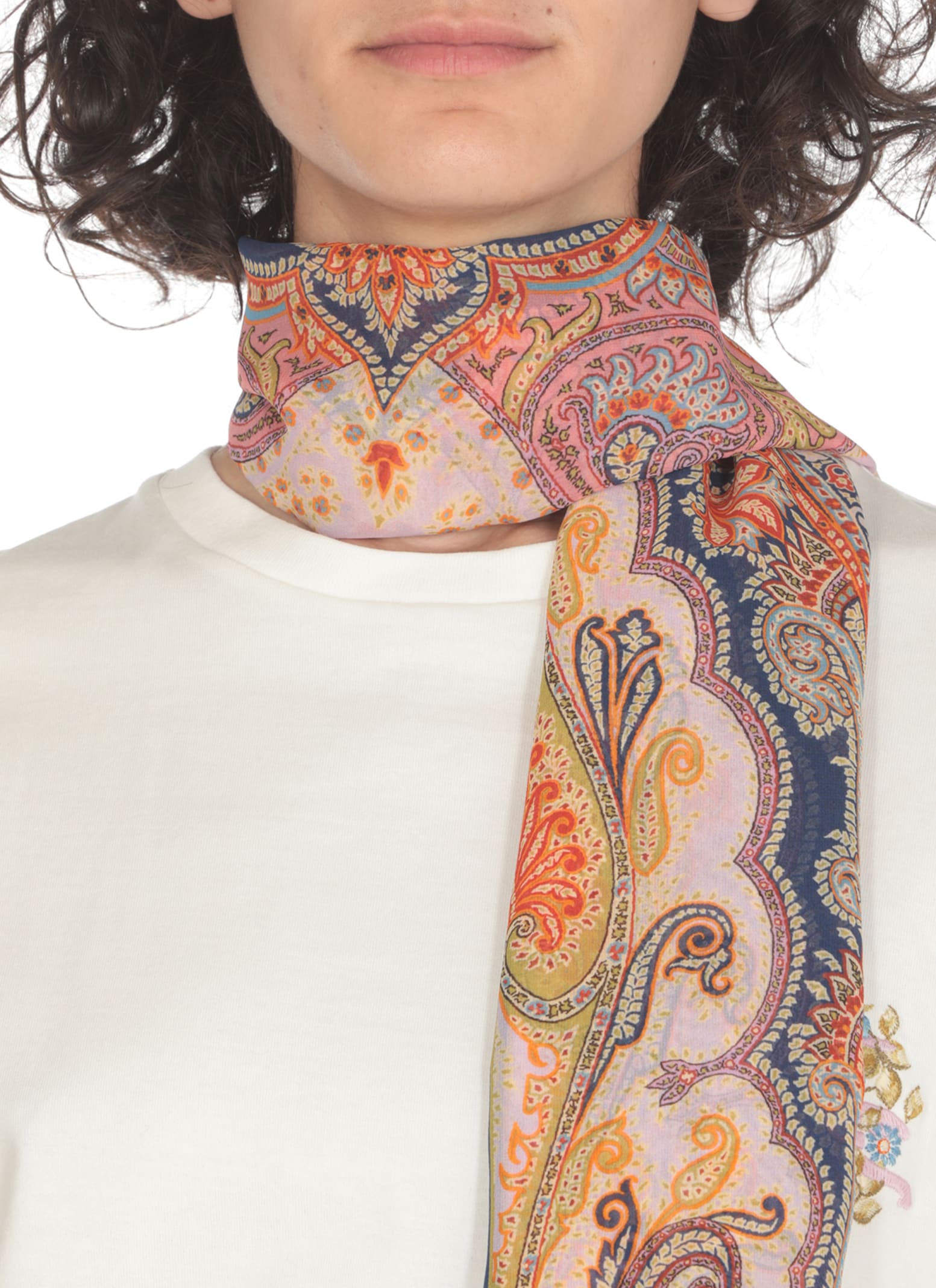 Etro Shawl With Paisley Print In Multicolour
