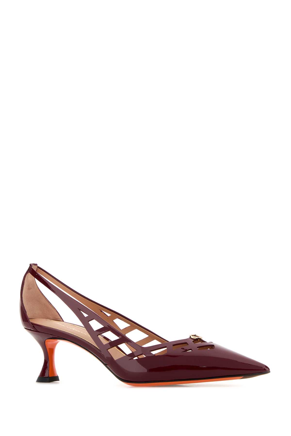 Santoni Burgundy Leather Stella Pumps In Burgundy