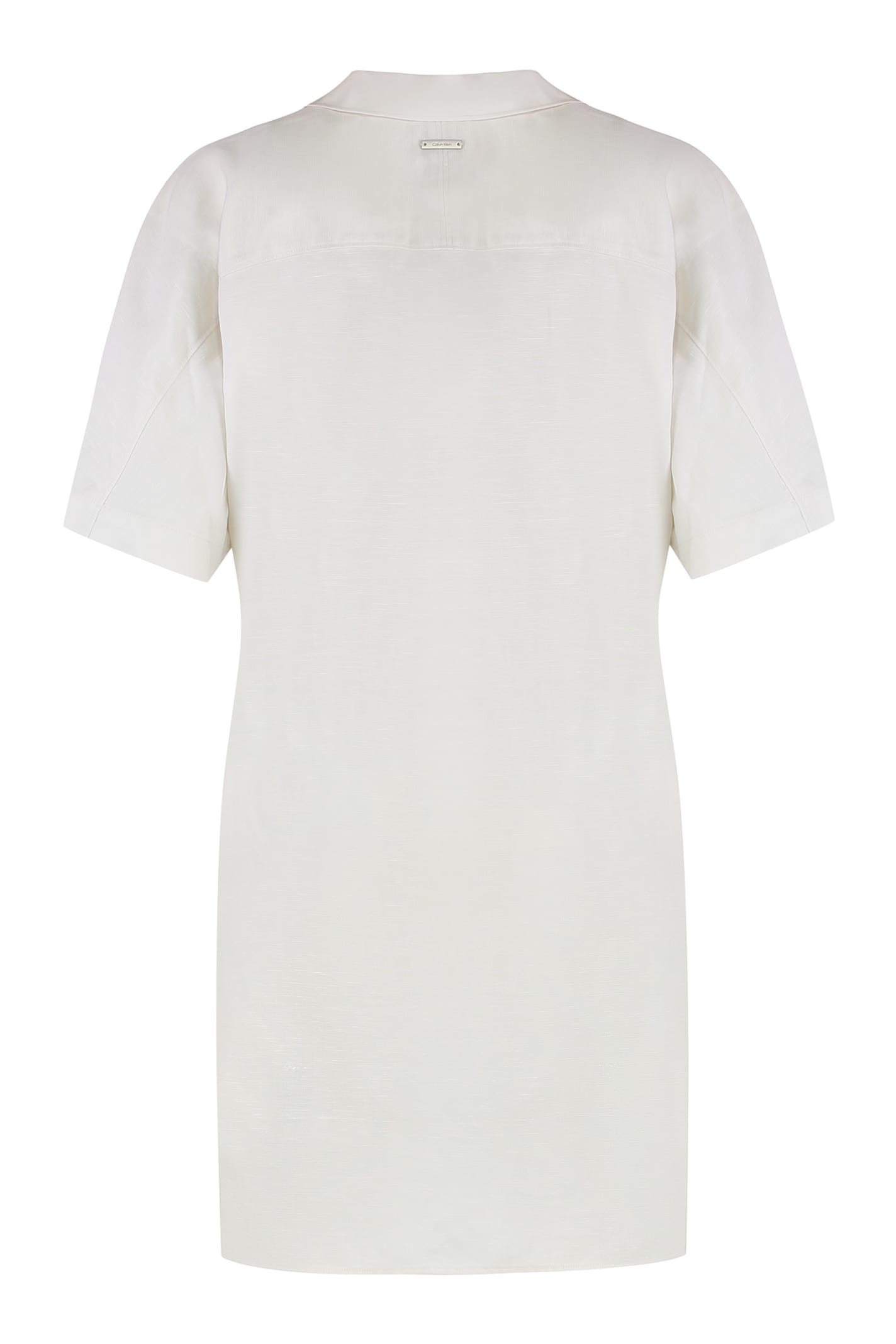Calvin Klein Mini Chemisier Dress In Beige