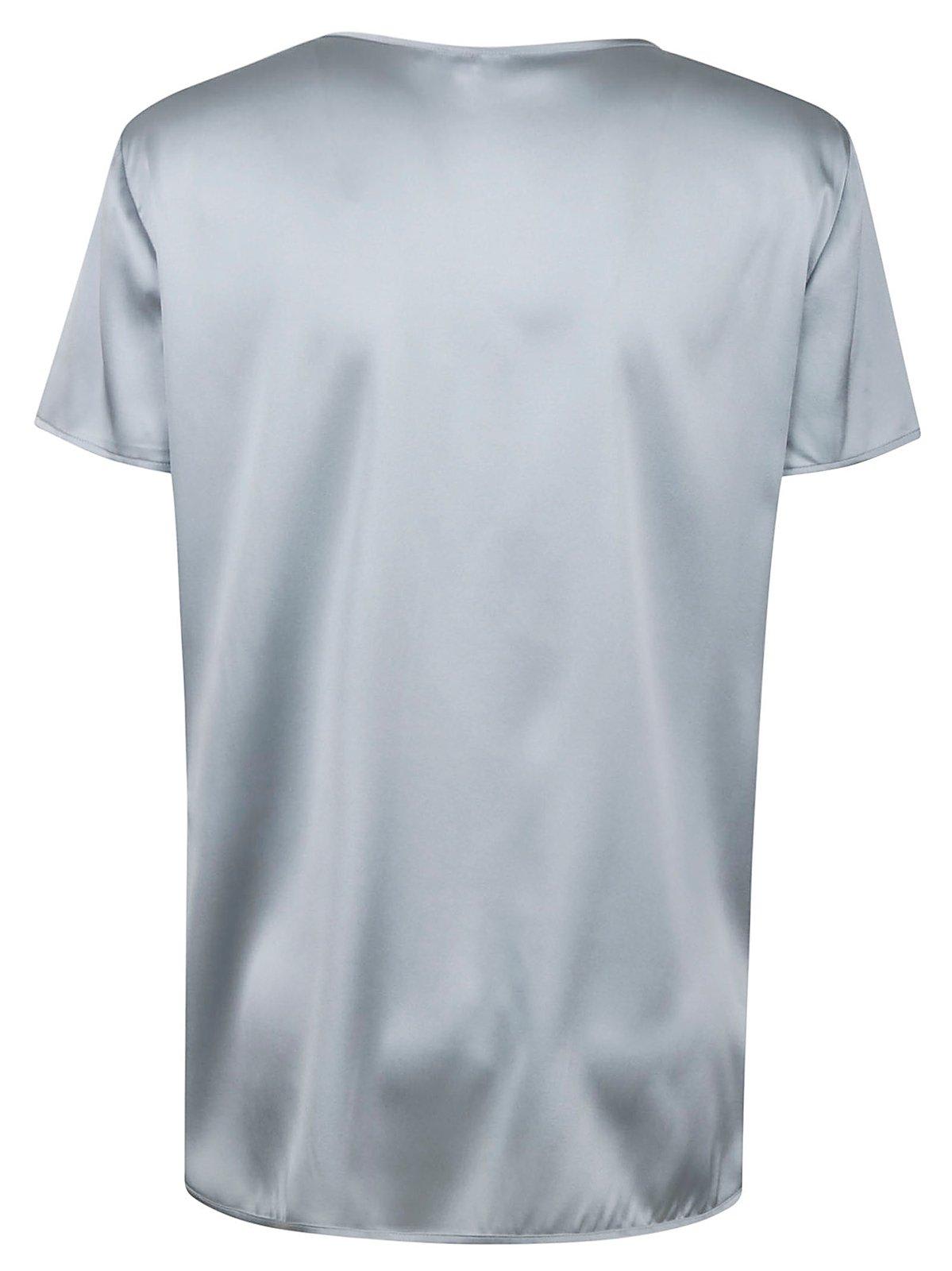 Max Mara Cortona Crewneck Short-sleeved T-shirt In Blue