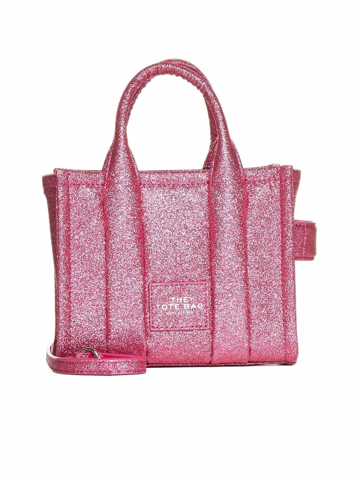 Marc Jacobs The Galactic Glitter Mini Tote Bag In Fuchsia