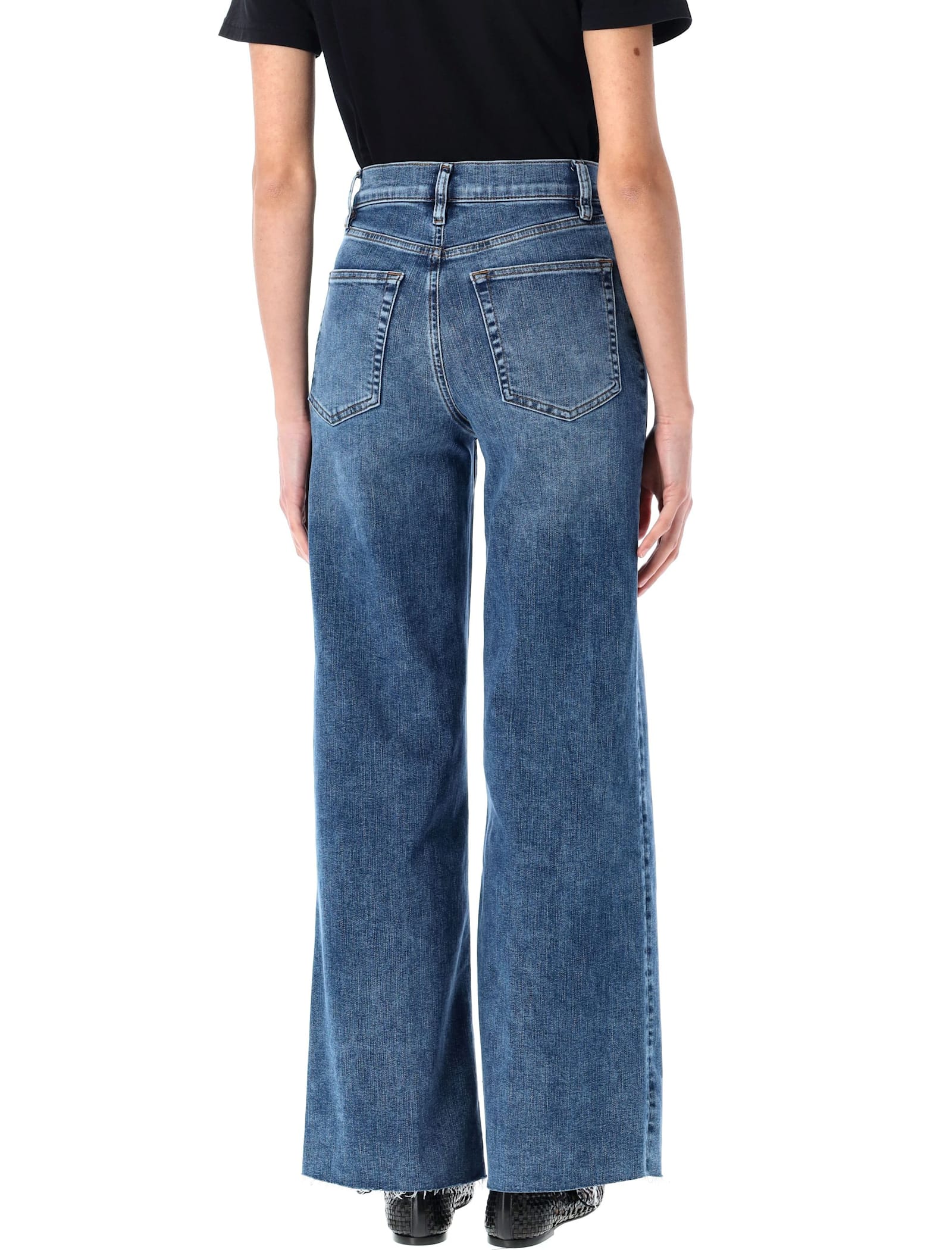 Frame Le Slim Palazzo Raw Jeans In After Crossings In Blue
