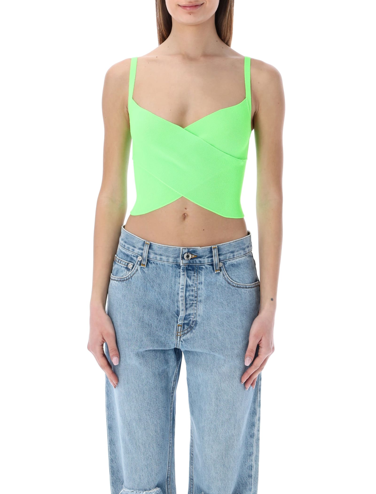 MSGM Crossed Cropped Top