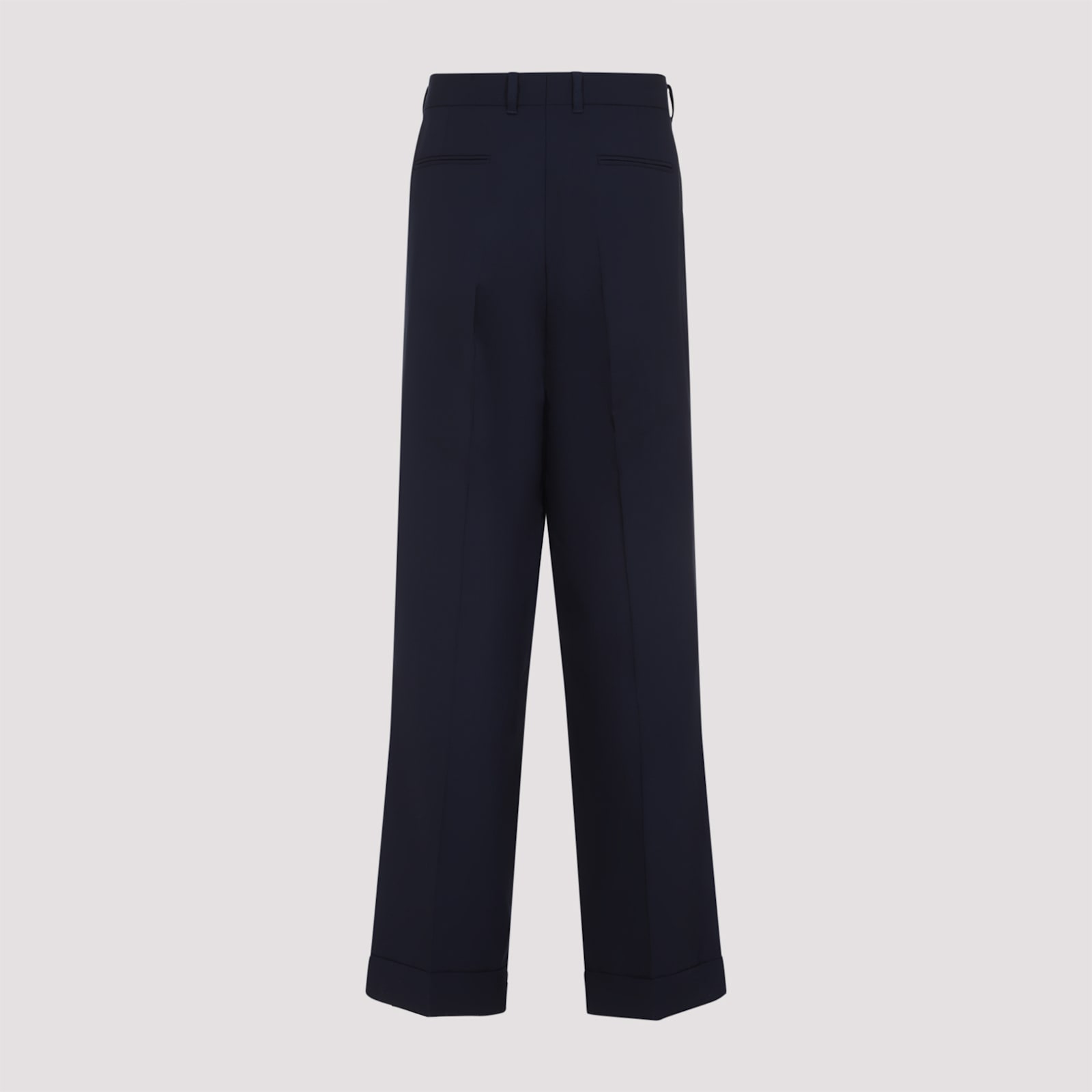 Casablanca Tailored Trousers With Front Pleats In Navy
