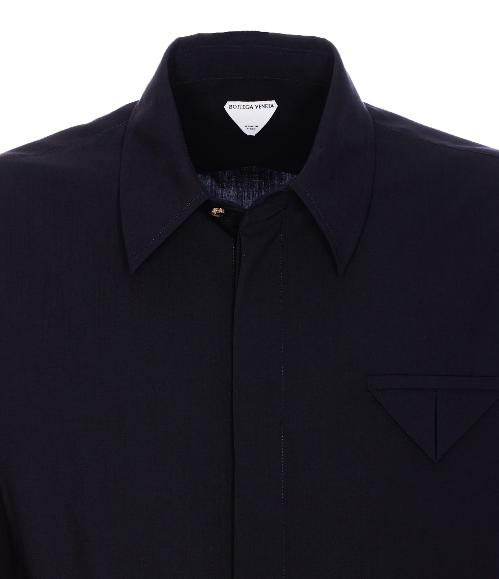 Bottega Veneta Thin Wool Shirt In Blue