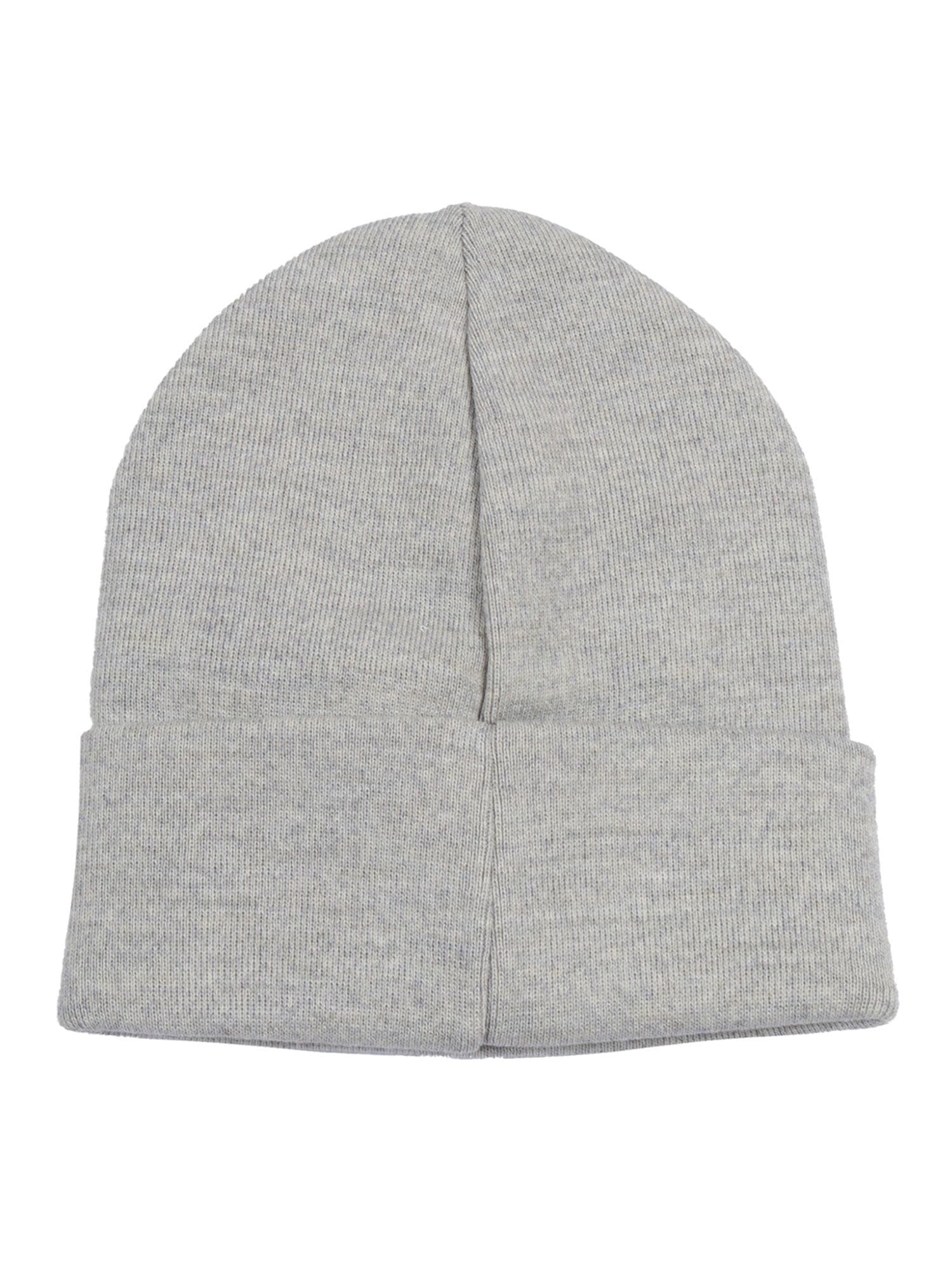 Dondup Logo-plaque Beanie Hat In Gray