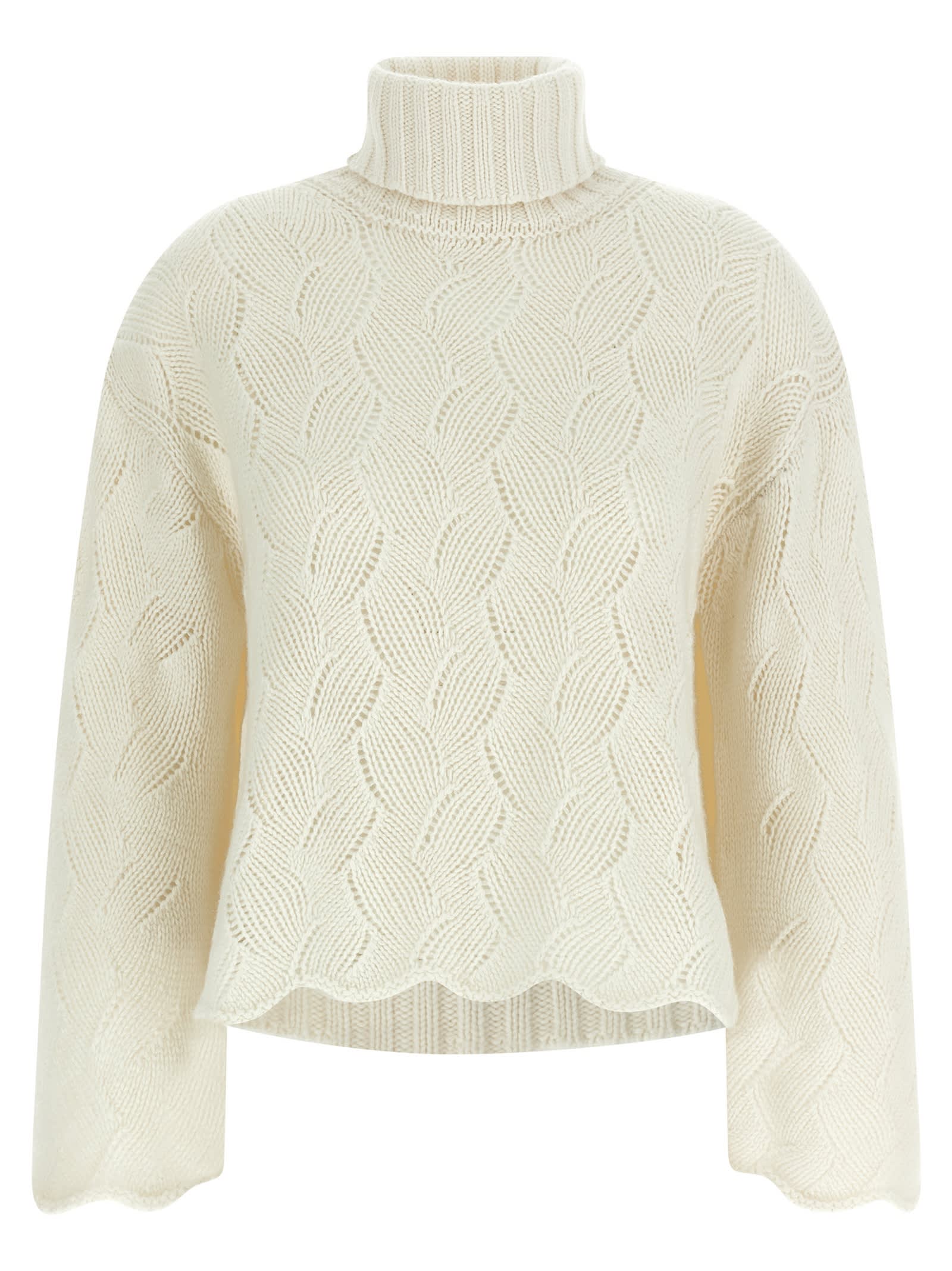 Twinset High Neck Sweater In Neutral