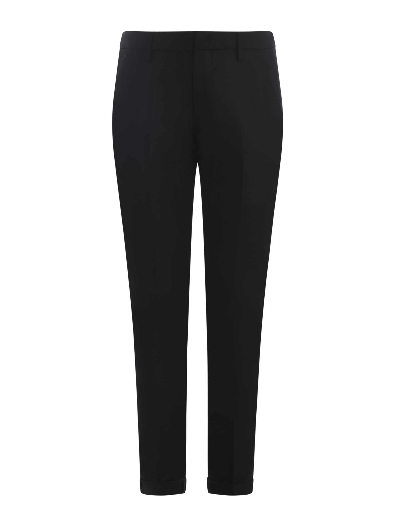 Shop Dondup Trousers  Gaubert In Virgin Wool In Black