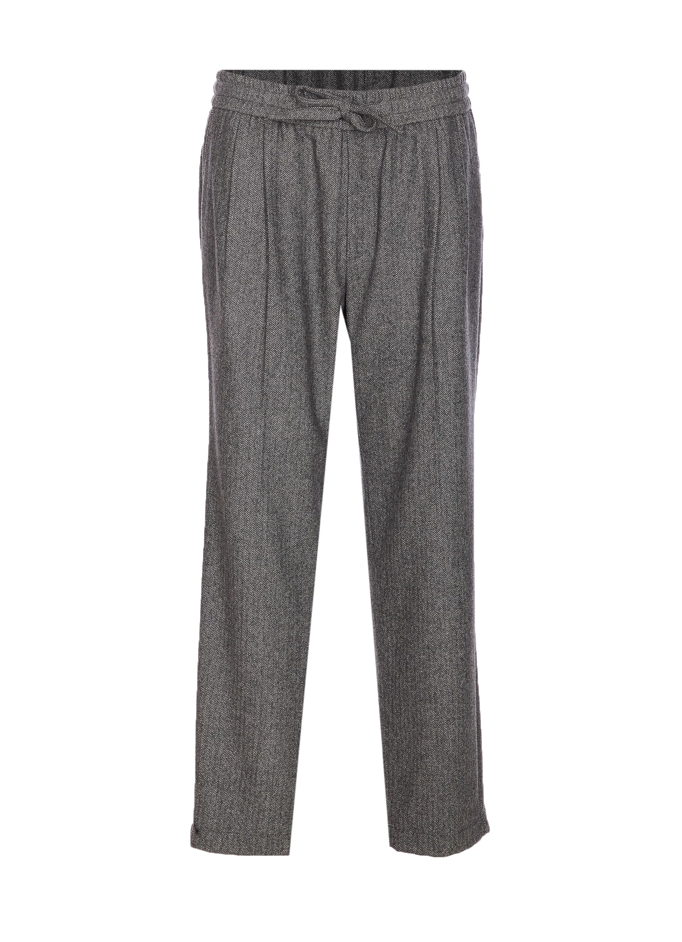Dolce & Gabbana Trousers Tailored Herringbone Pattern In Gray