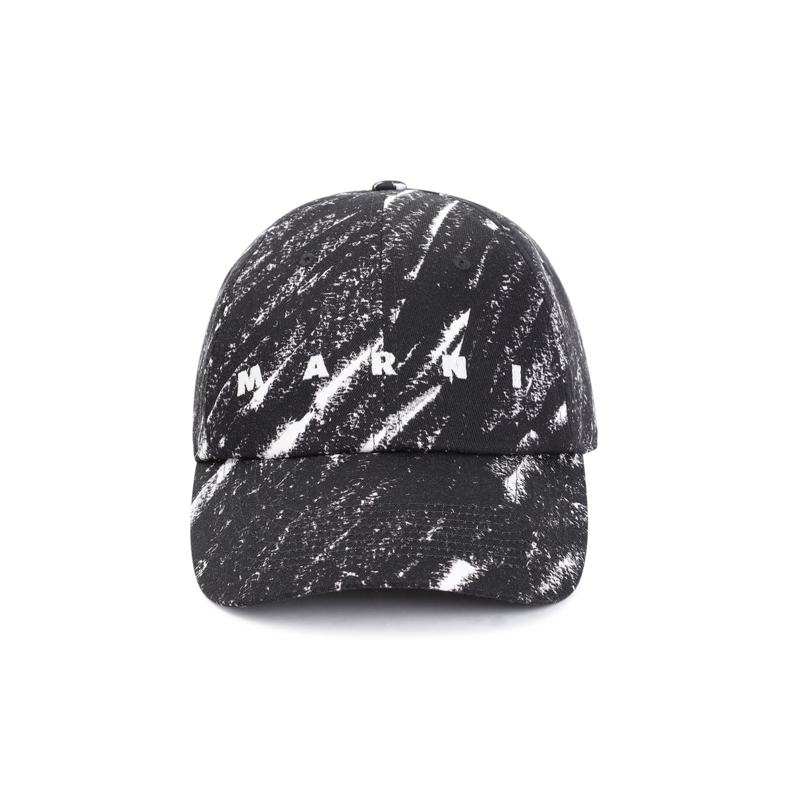 Shop Marni Logo Printed Baseball Cap  In Black