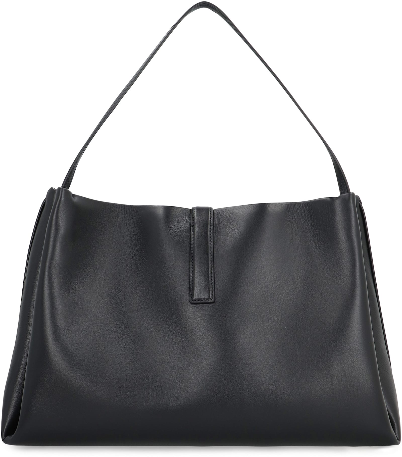 Ferragamo Buckle Strap Soft Structure Shoulder Bag In Black