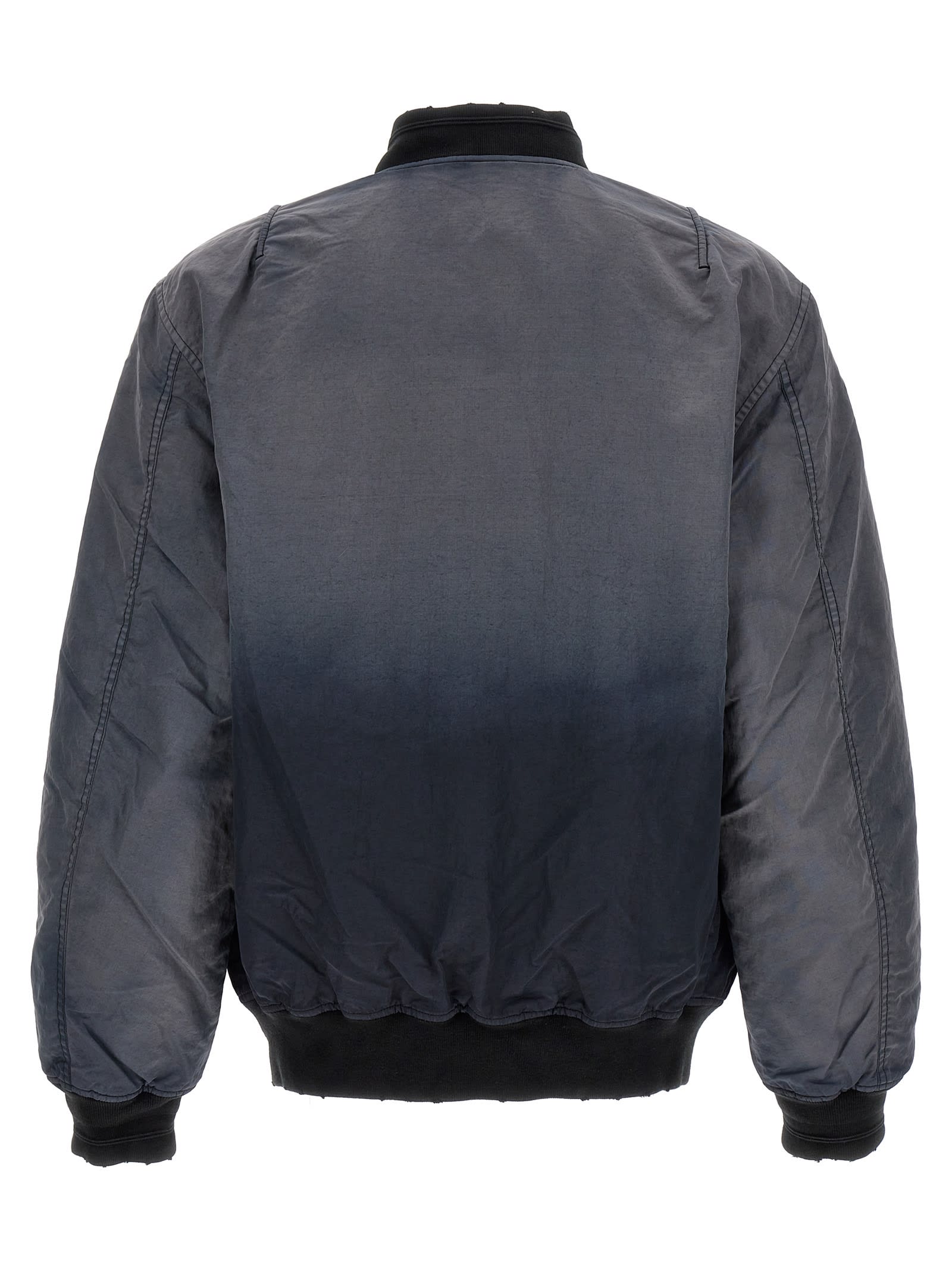 Shop Diesel J-kepes Bomber Jacket In Gray