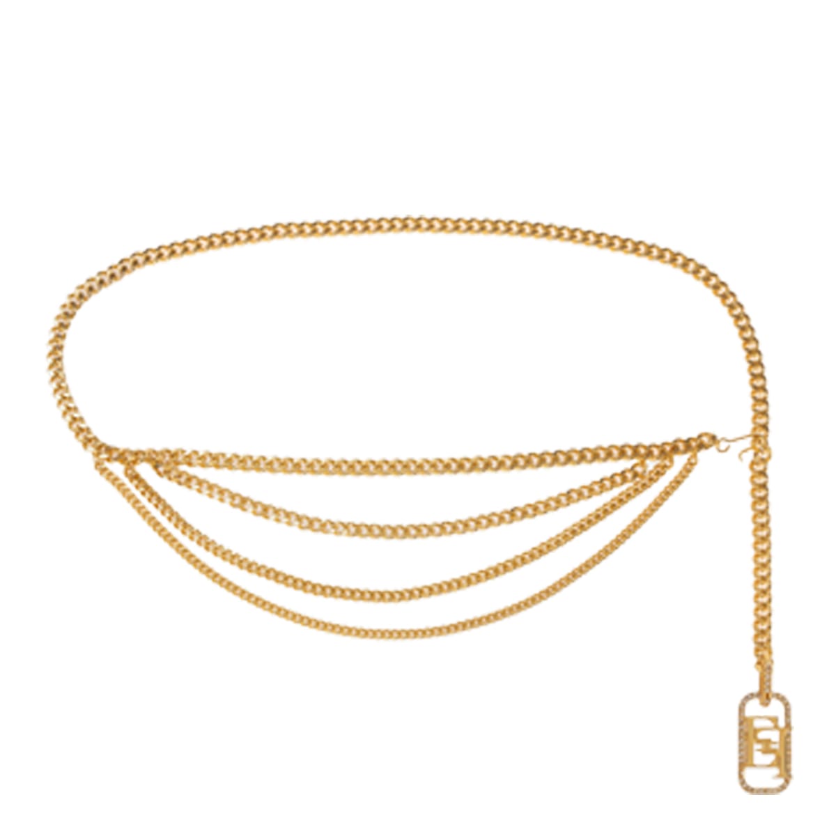 Shop Elisabetta Franchi Chain Belt In Gold