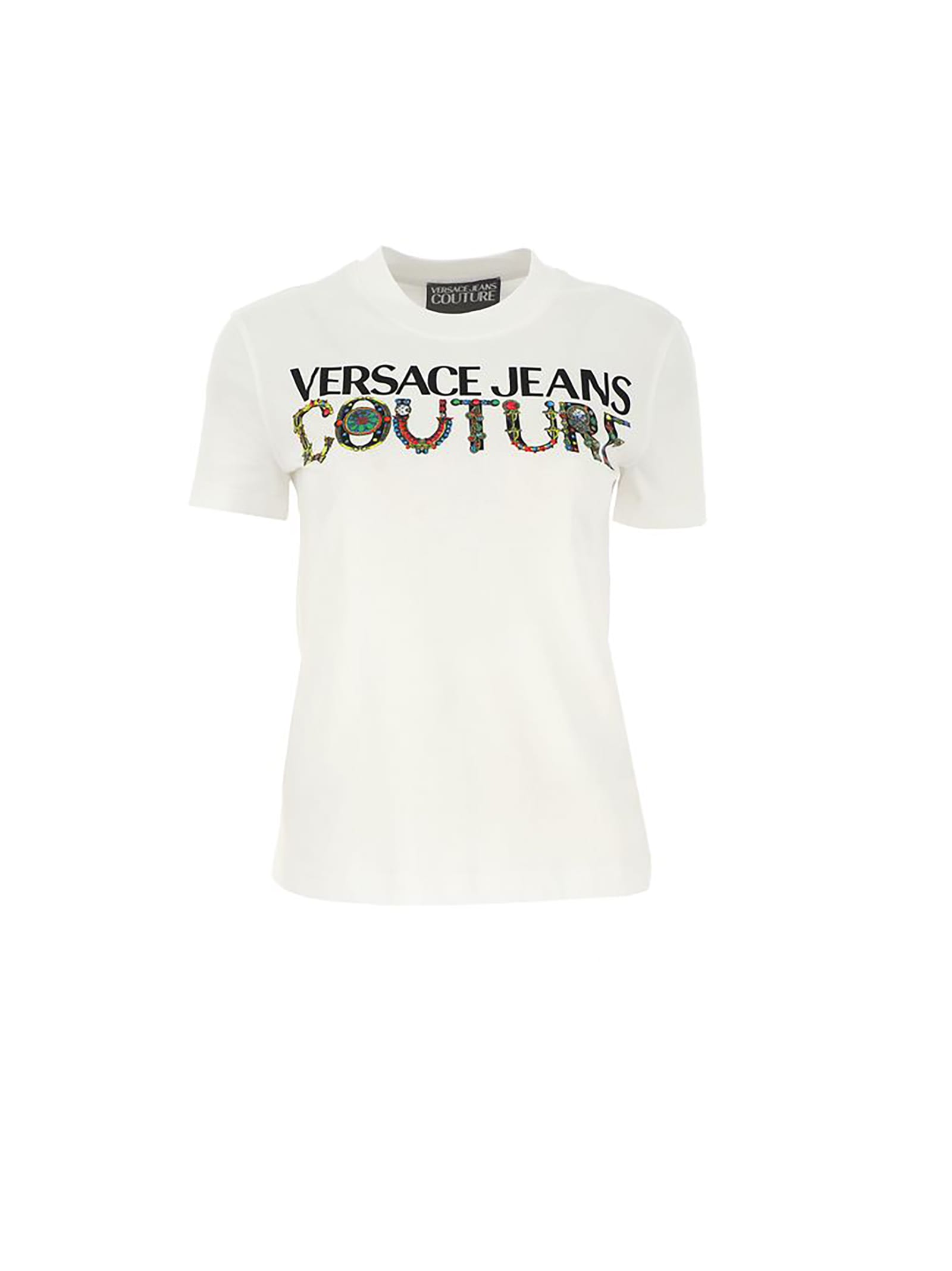 Versace Jeans Couture Organic Cotton T-shirt With Printed Logo