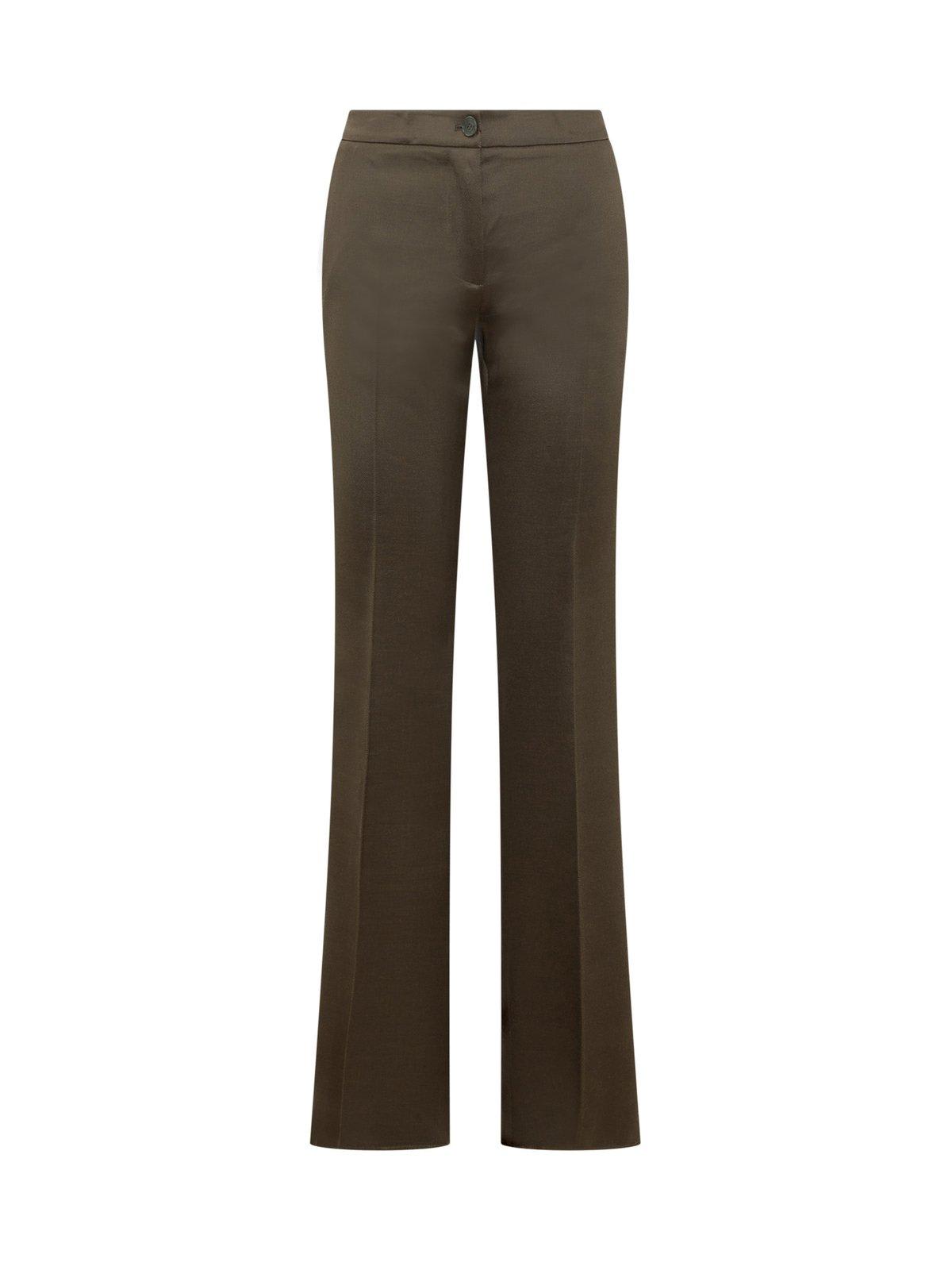 High-waist Flared Fitted Trousers Pants