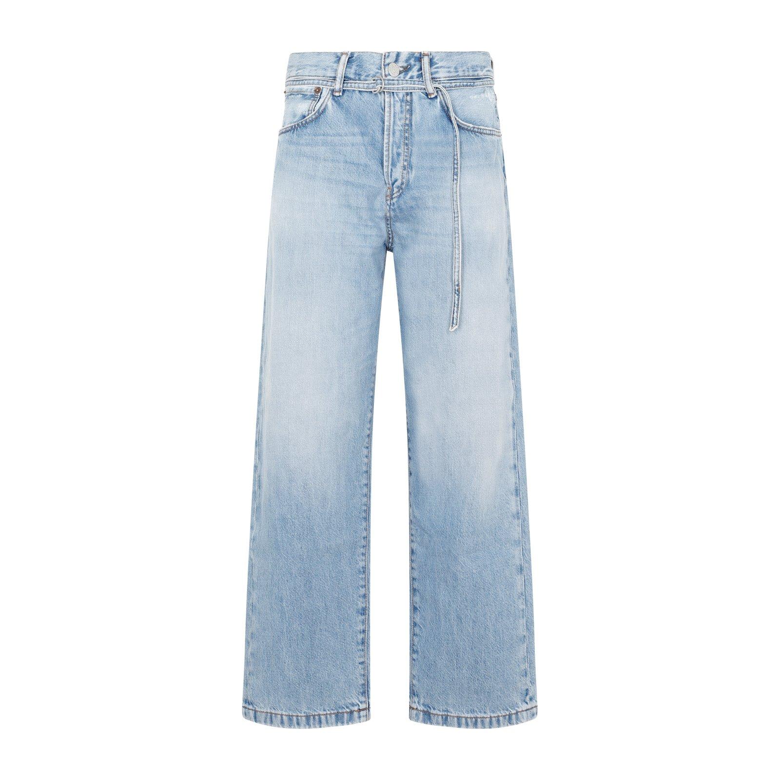 Belted Straight Leg Jeans