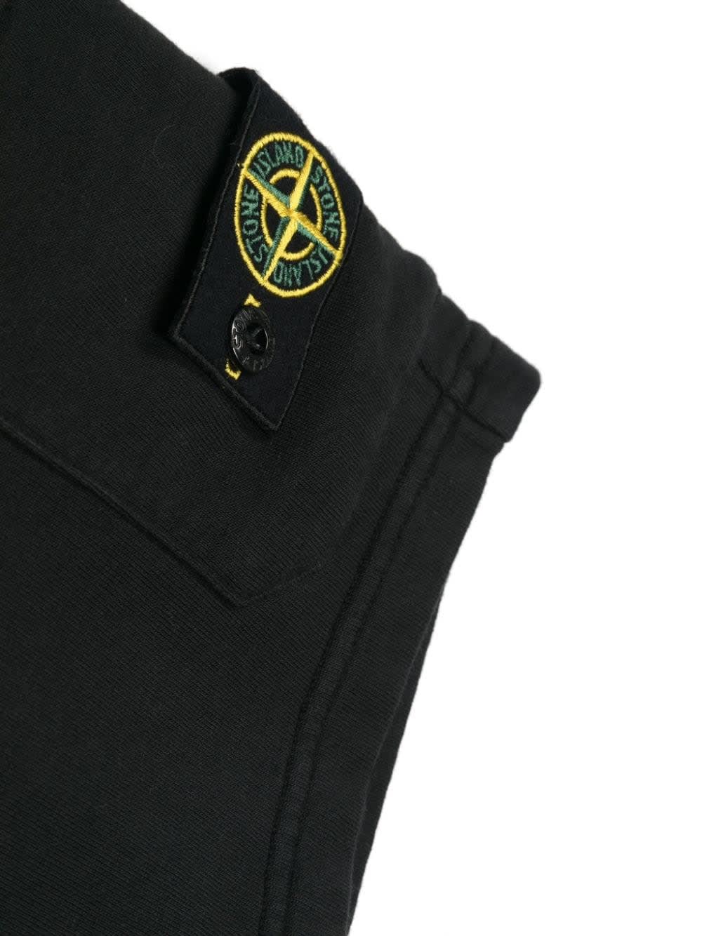 Stone Island Shorts Felpa In Nero