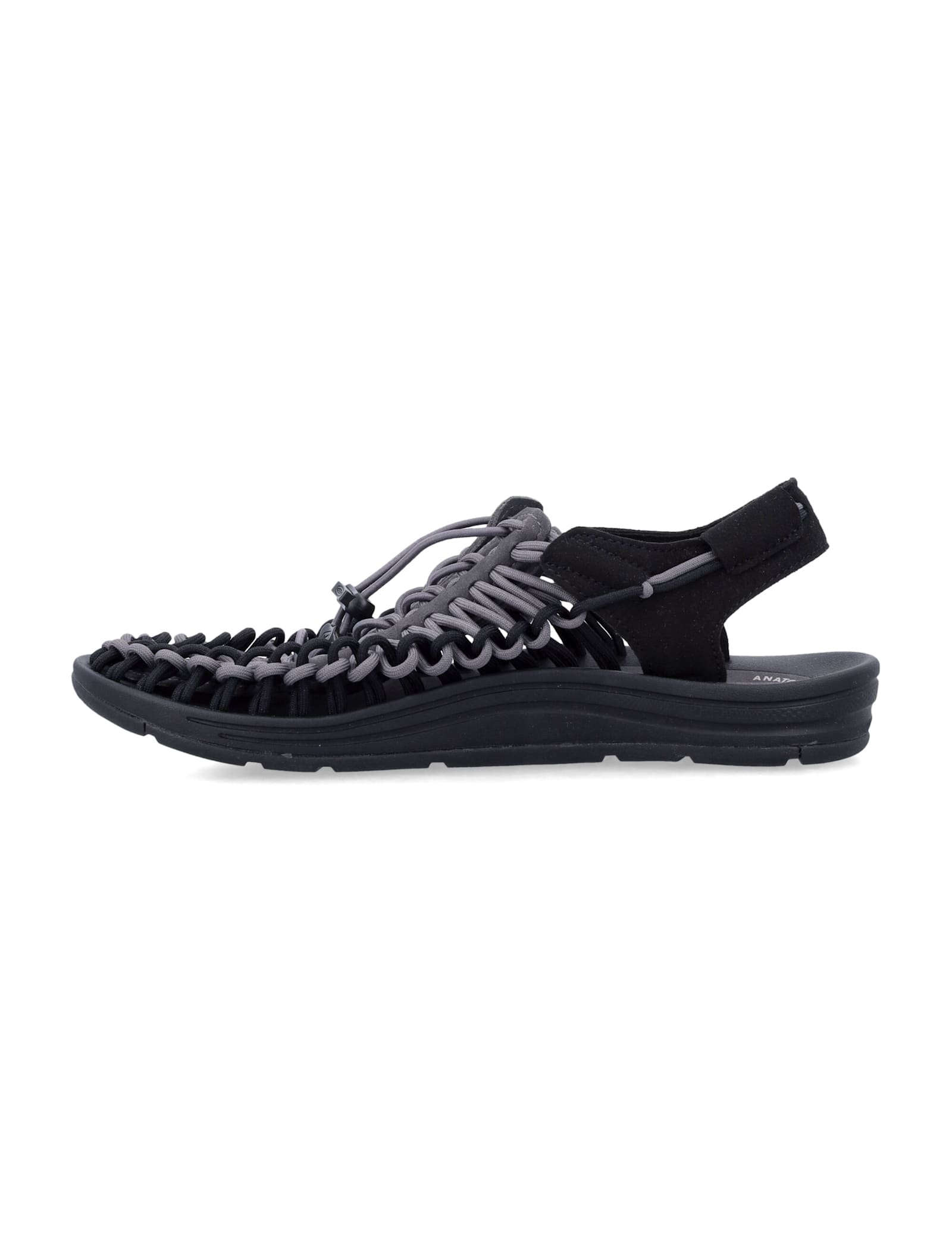 Keen Uneek M Sandals In Black Suede And Fabric In Magnet Steel Grey
