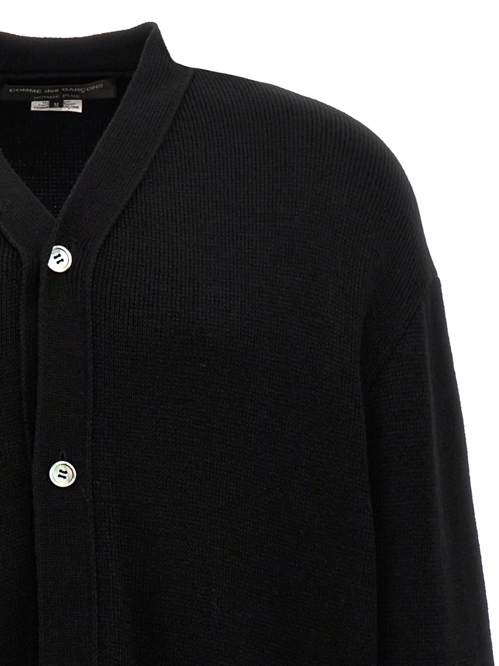 Shop Comme Des Garçons Homme Deux Button Detail Sweater In Black