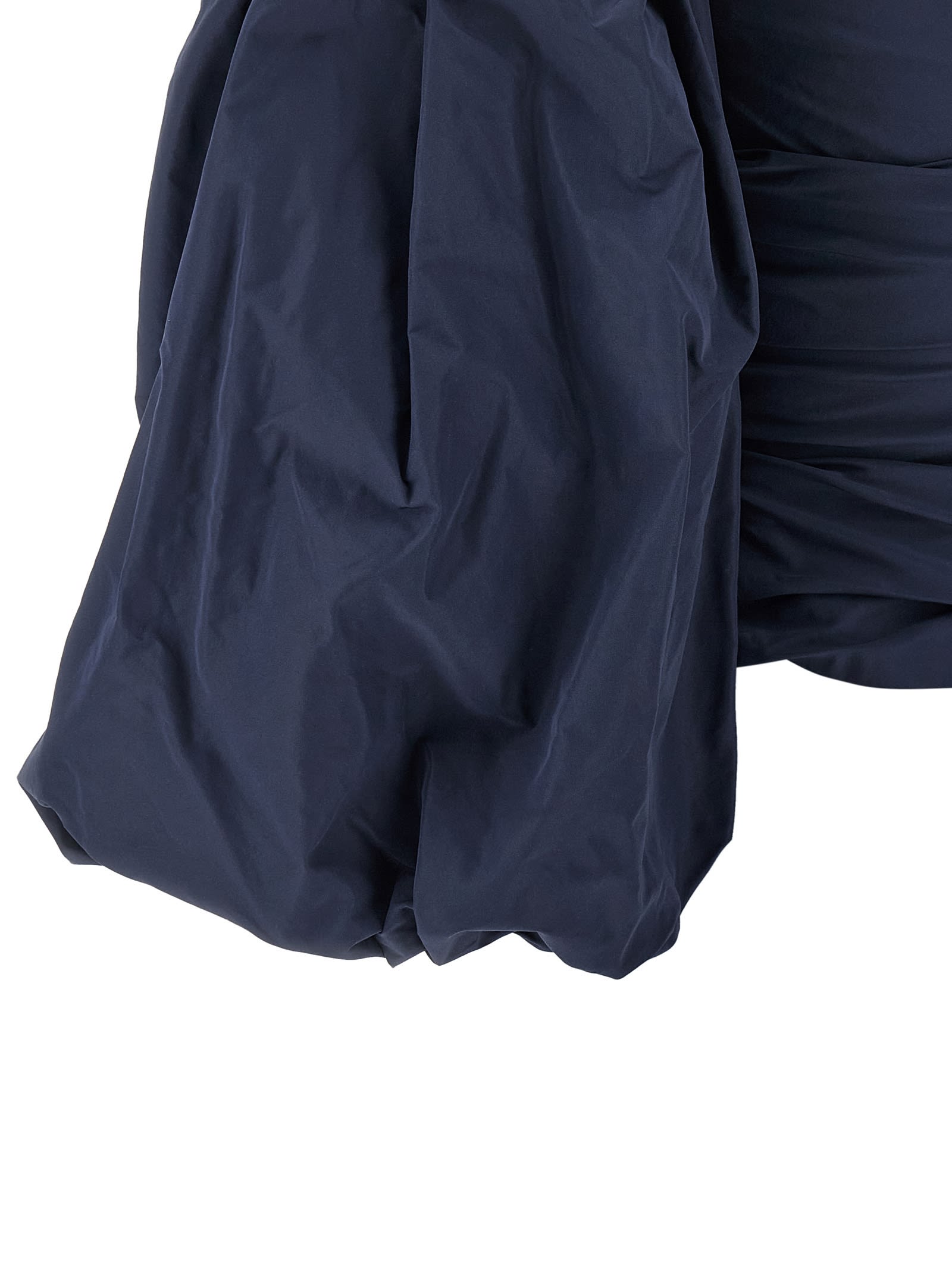 Pinko Cropped Top With Puff Sleeves And Straps In Blue
