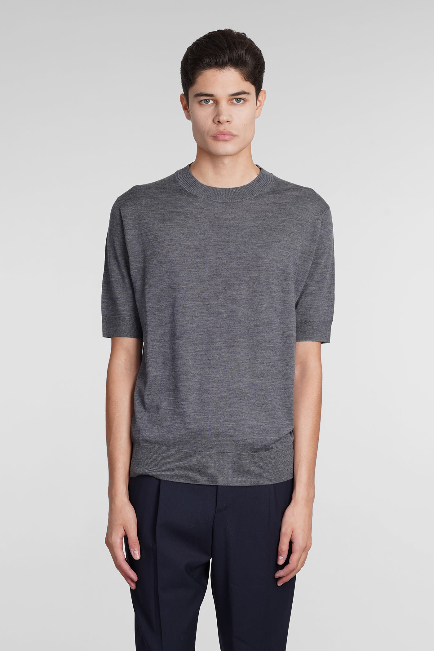 T-shirt In Grey Wool