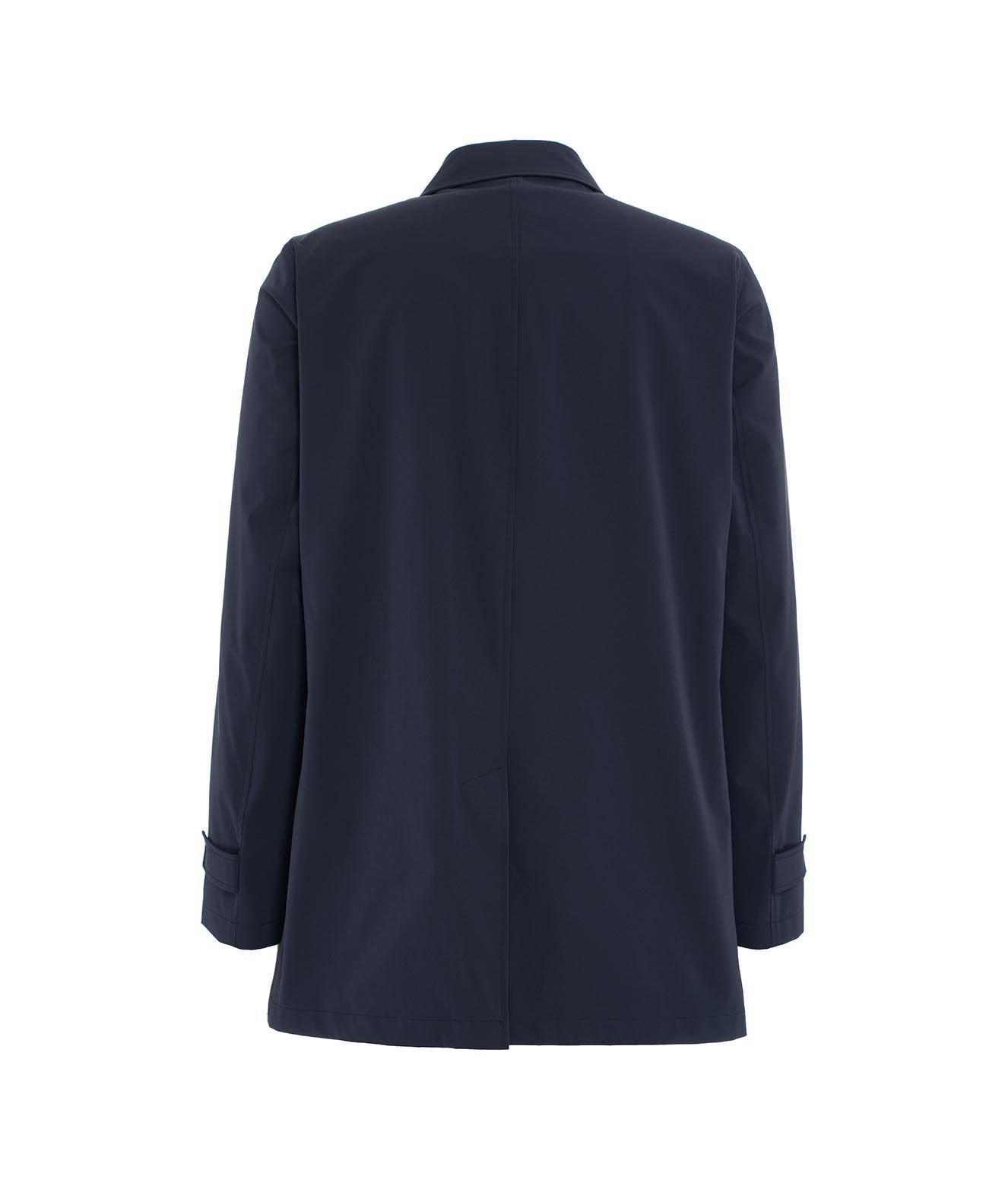Shop Herno Single-breasted Long Sleeved Trench Coat In Blue