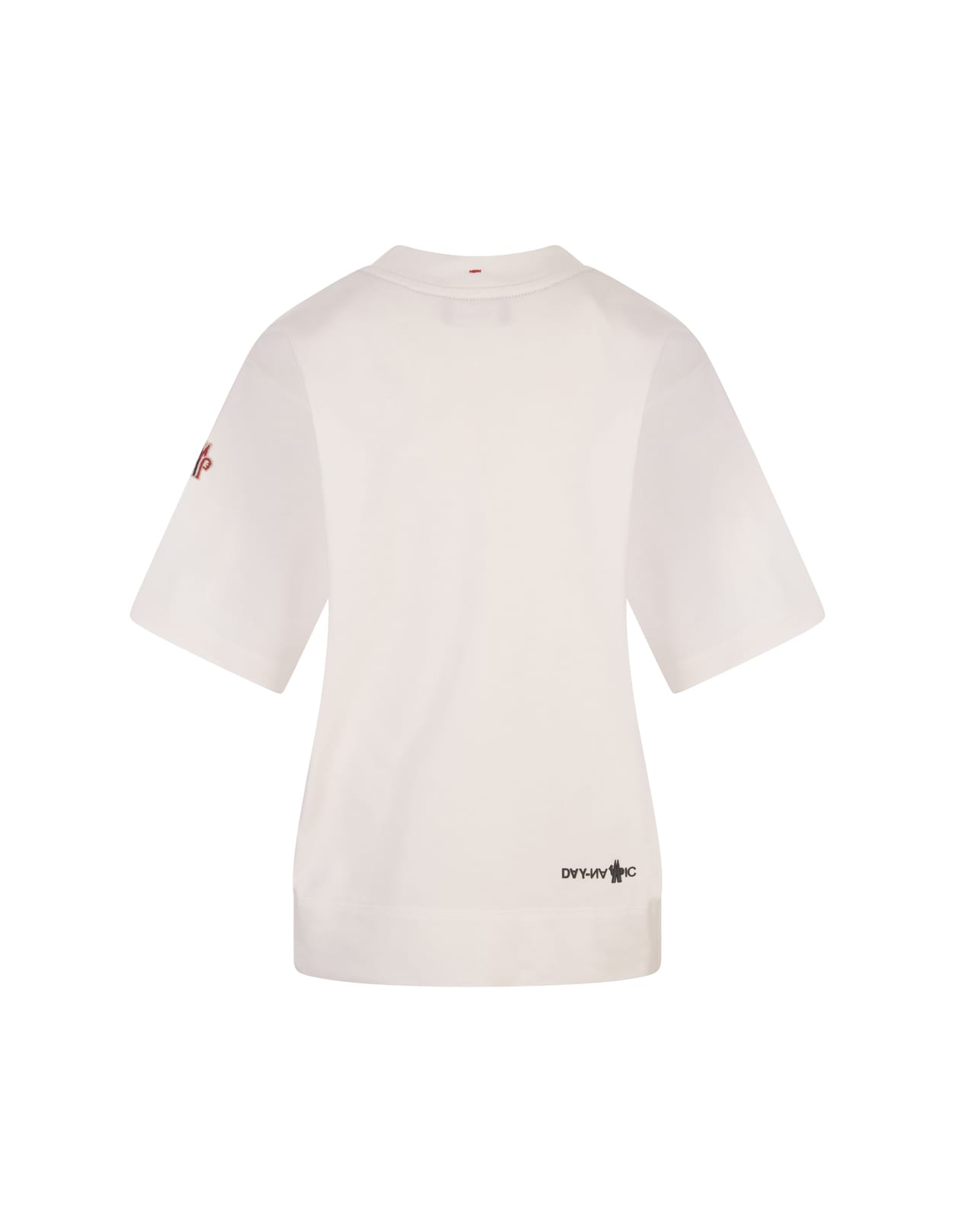Shop Moncler White T-shirt With Contrasting Logo