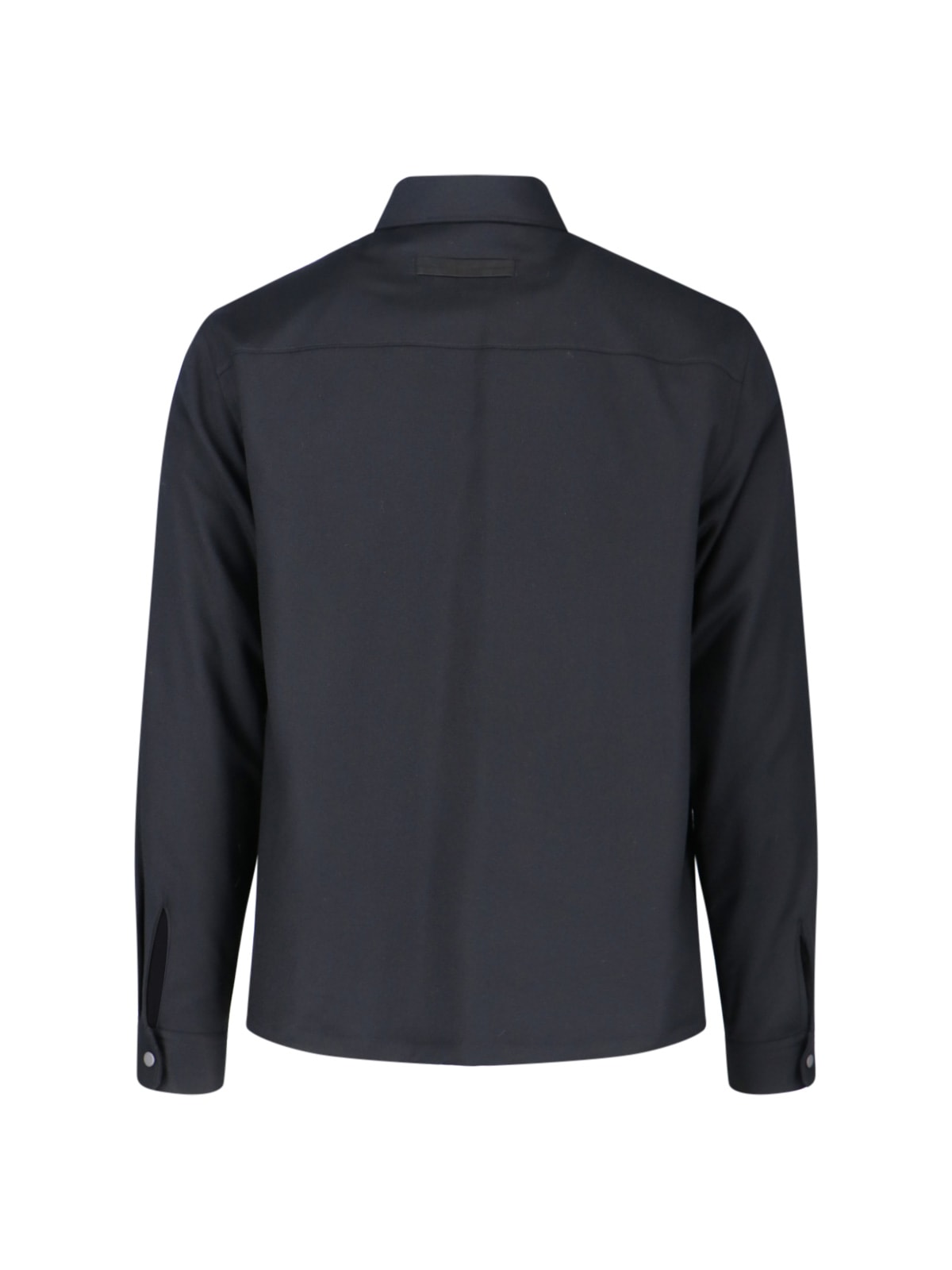 Zegna Padded Techmerino Shirt Jacket In Black